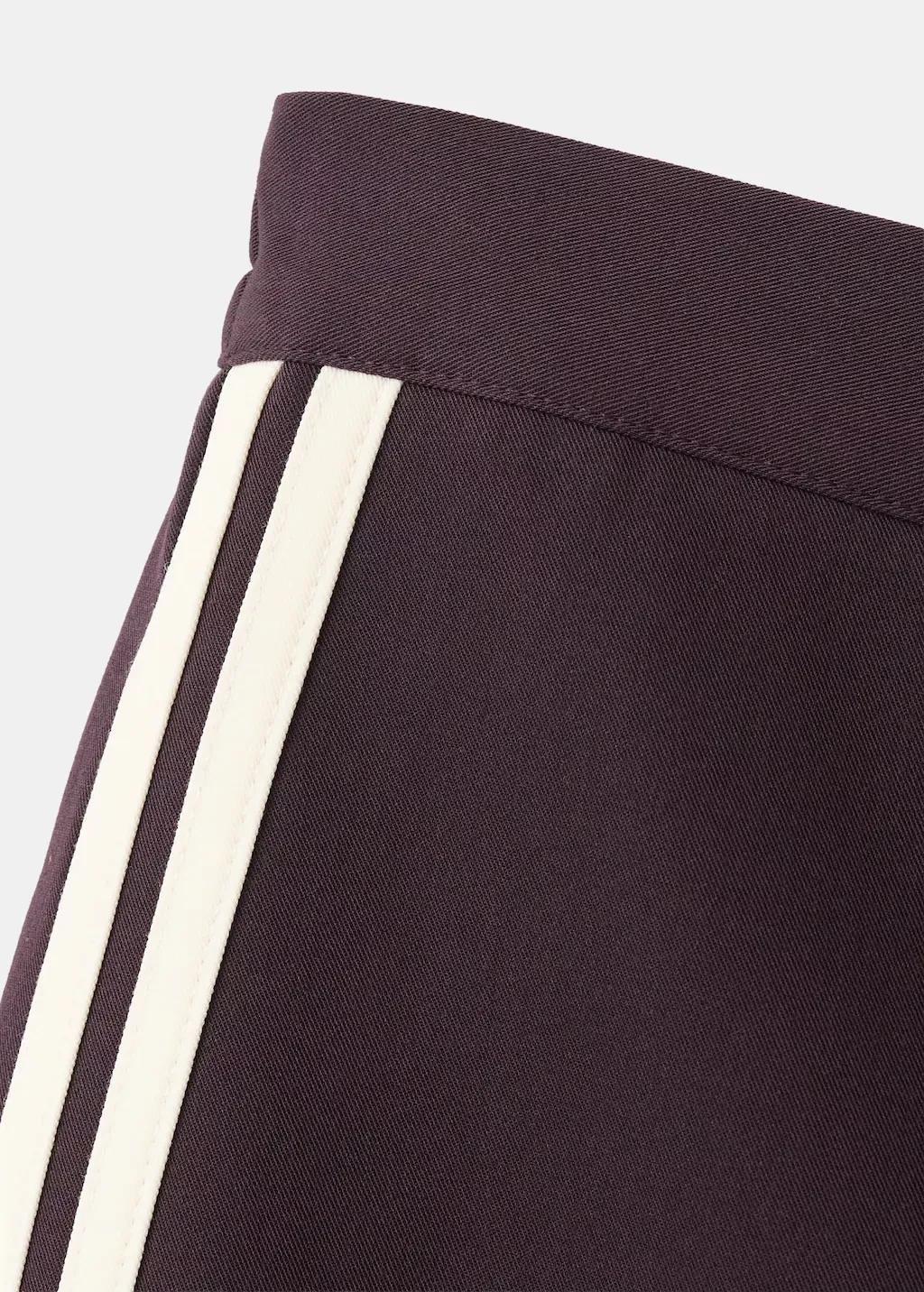 Purple Combined Striped Trousers, 0201_77, large image number 1