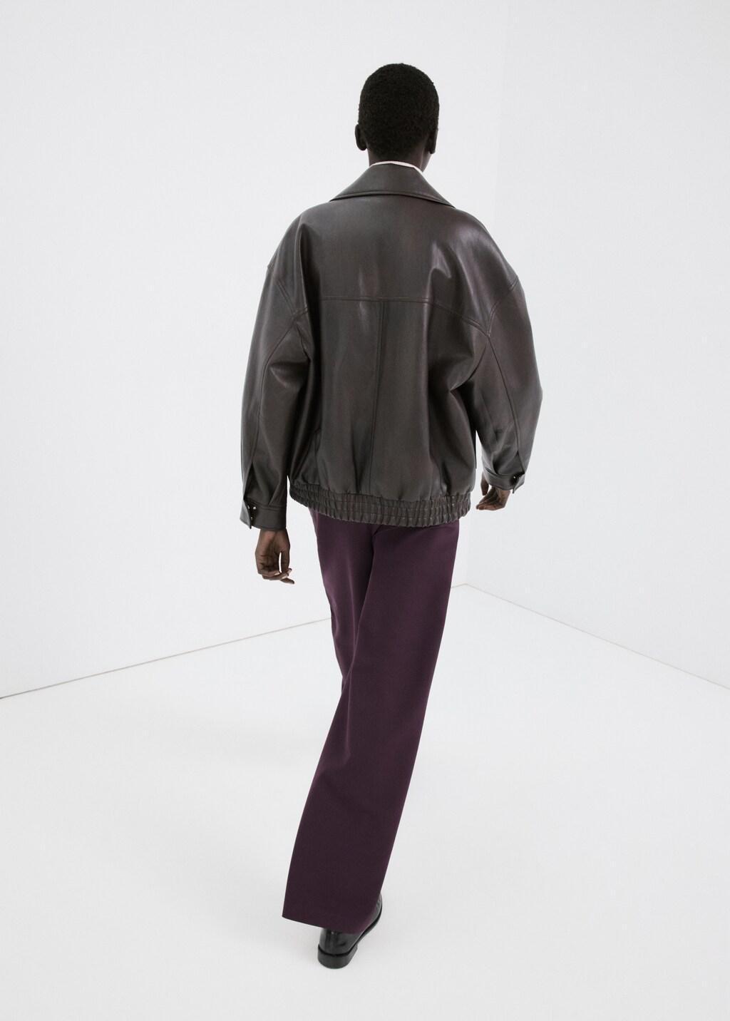 Purple Combined Striped Trousers, 0201_77, large image number 2