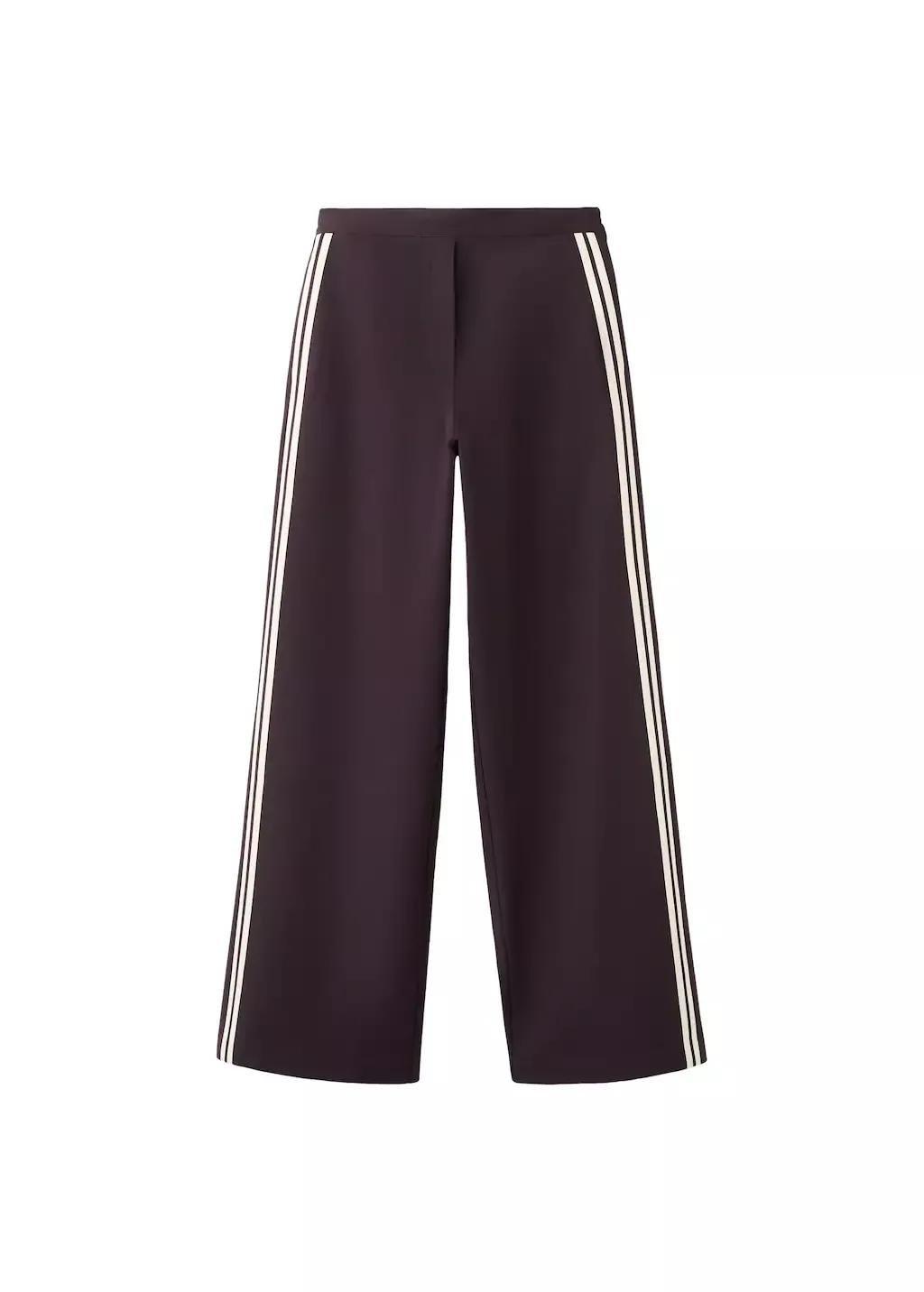 Purple Combined Striped Trousers, 0201_77, large image number 5