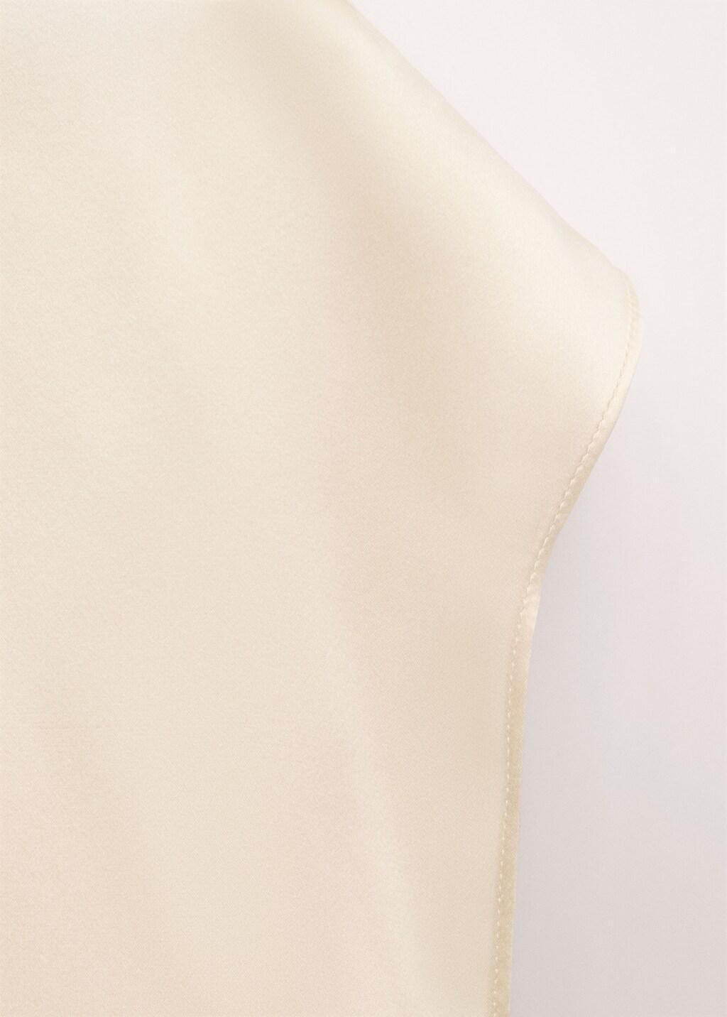 Beige Silk Blouse With Foulard Collar, Light Beige, medium