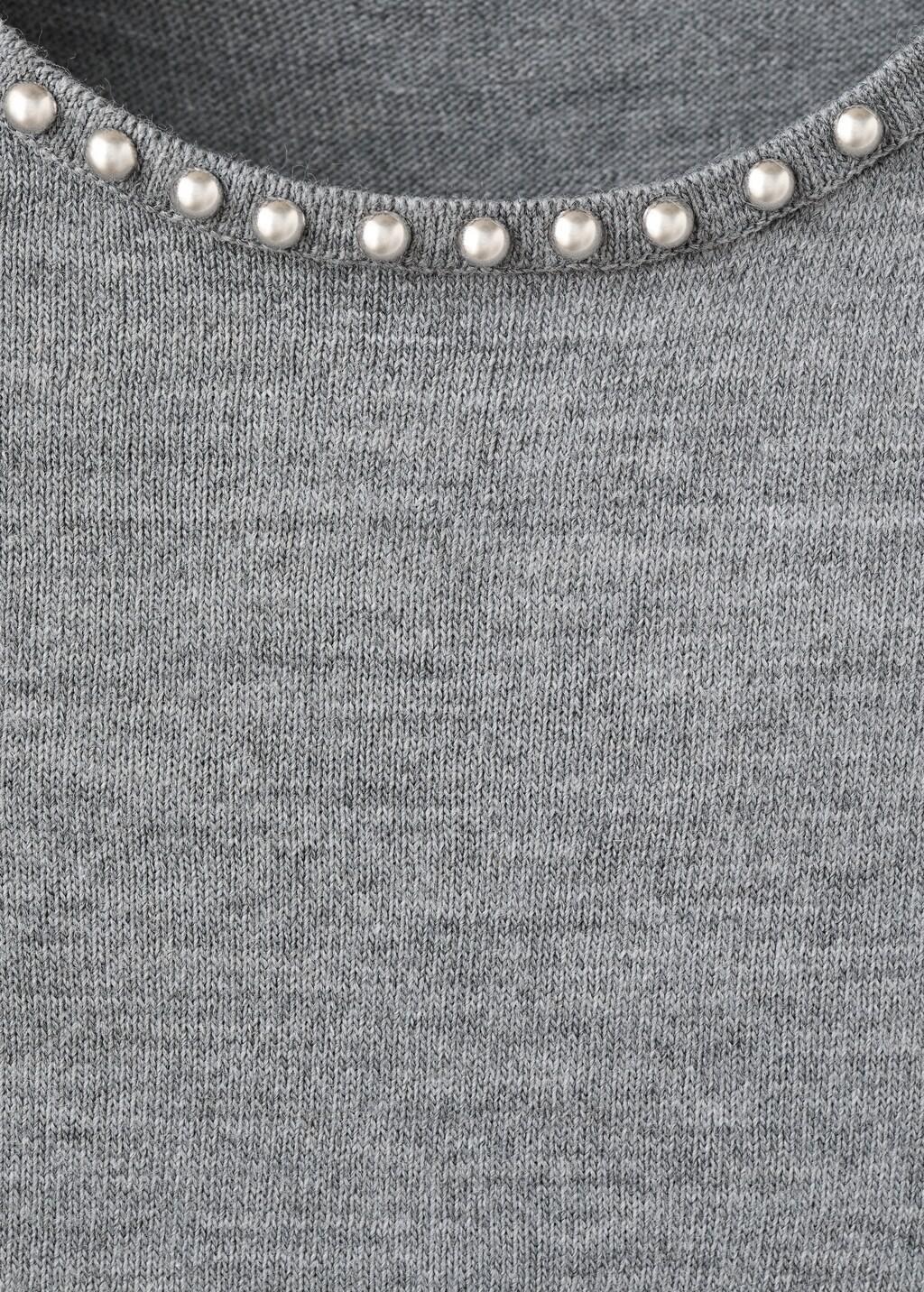 Grey Studded Knitted Sweater, 0201_94, large image number 1