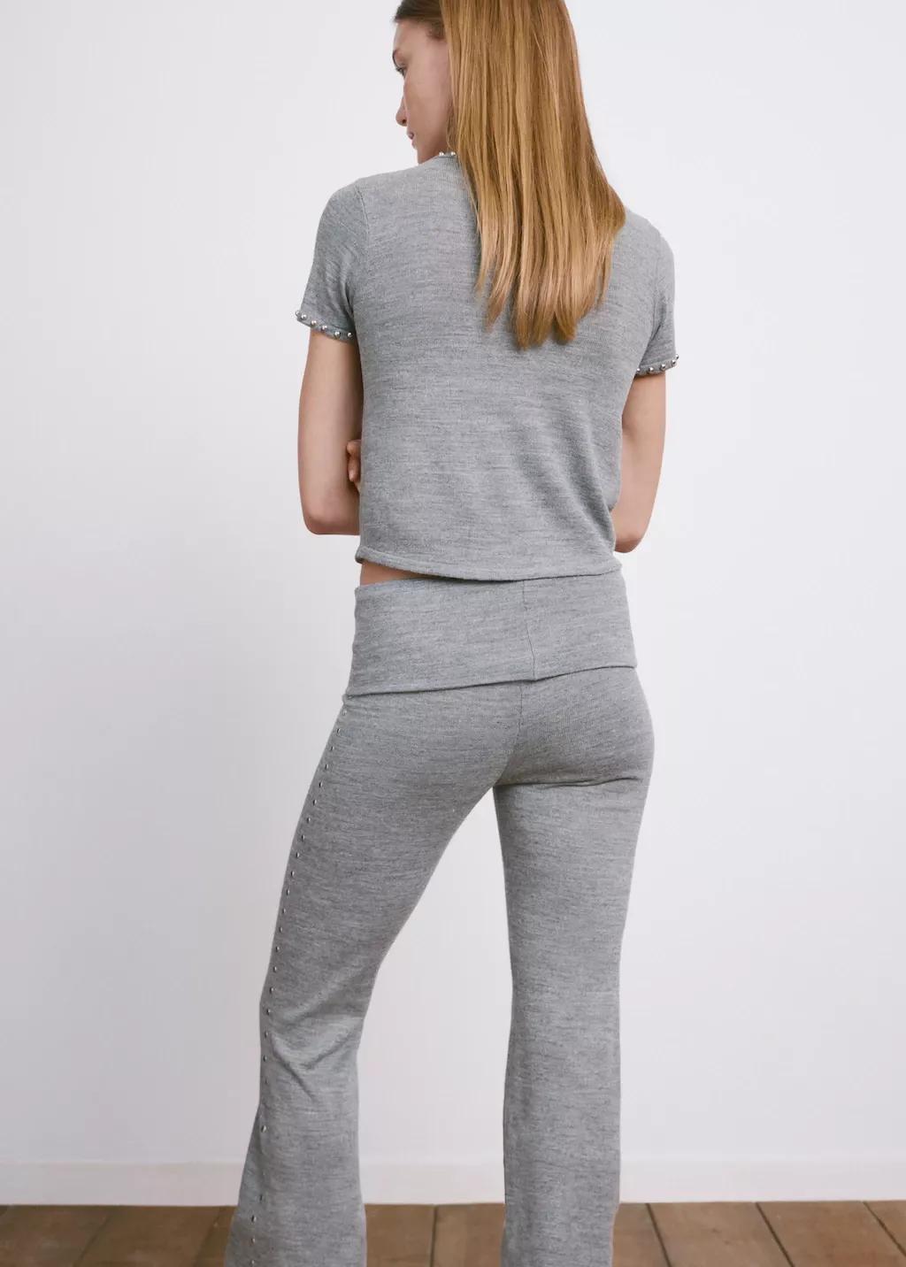 Grey Studded Knitted Sweater, 0201_94, large image number 2