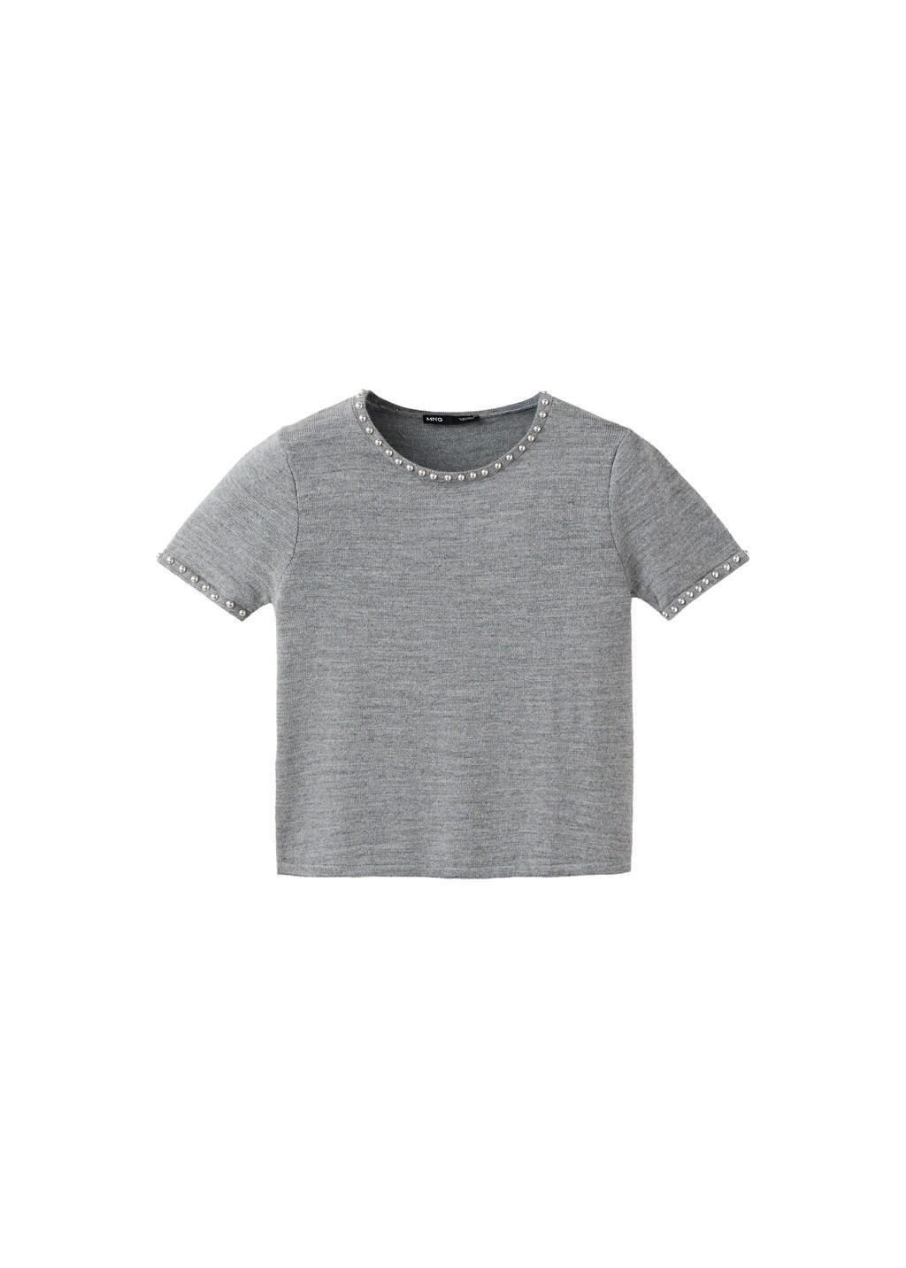 Grey Studded Knitted Sweater, 0201_94, large image number 6