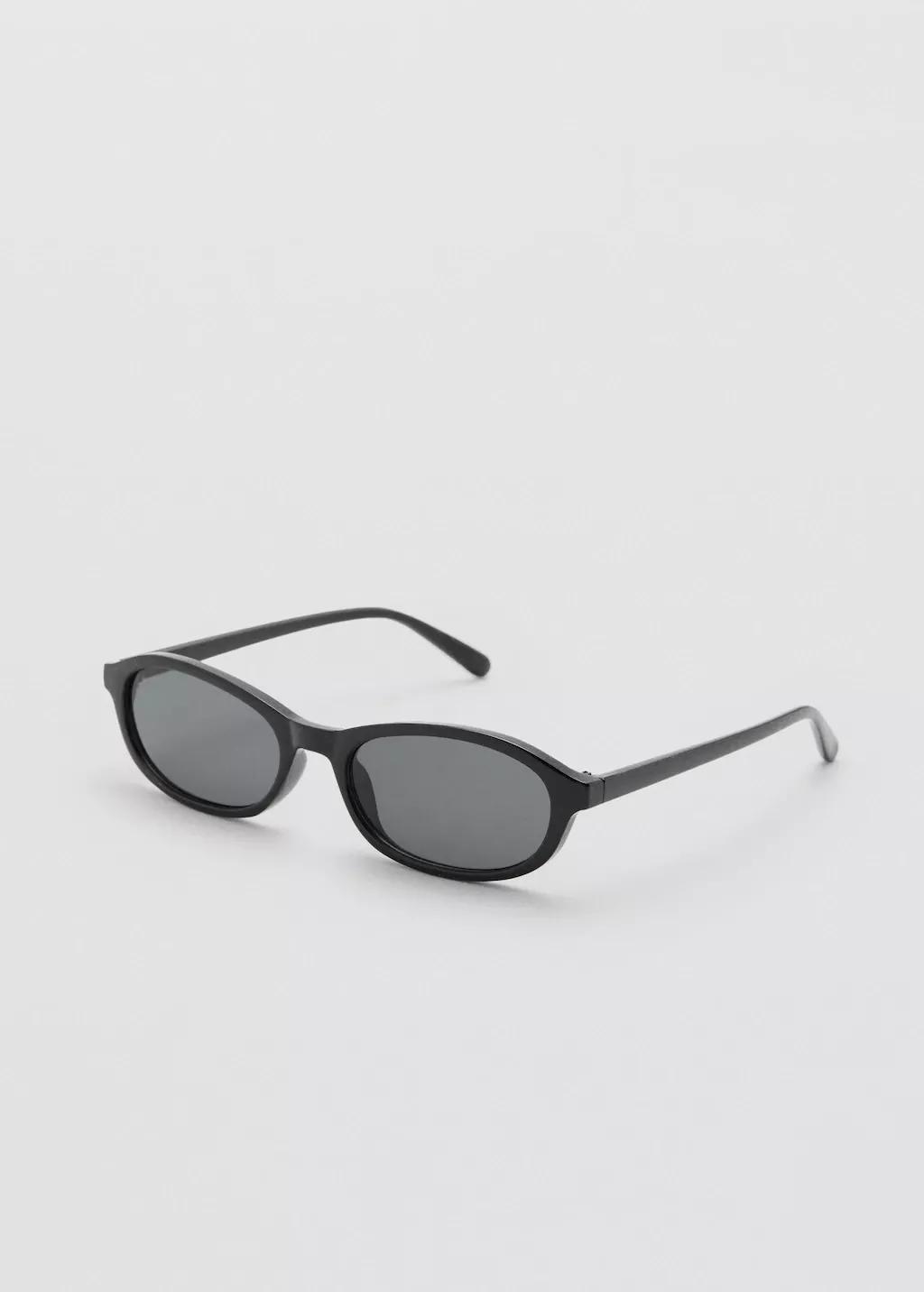 Black Semi-Transparent Frame Sunglasses, Black, large image number 0