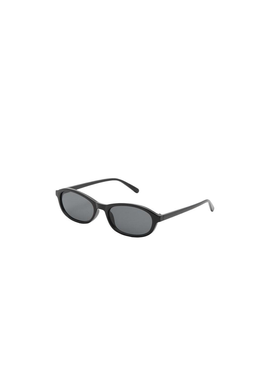 Black Semi-Transparent Frame Sunglasses, Black, large image number 2