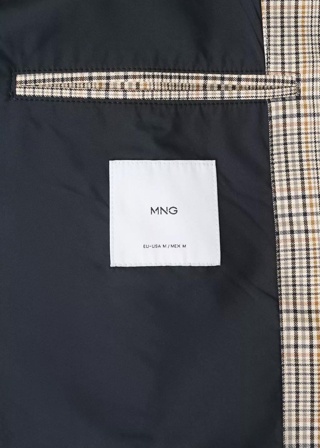 Grey Prince Of Wales Check Jacket With Funnel Neck, Grey, large image number 4