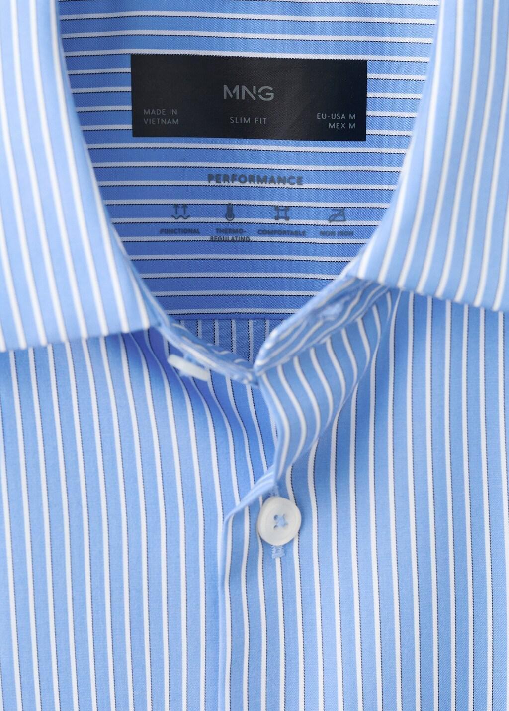 LT-PASTEL BLUE Comfort stretch non-iron cotton stripe shirt, Light-Pastel Blue, large image number 1