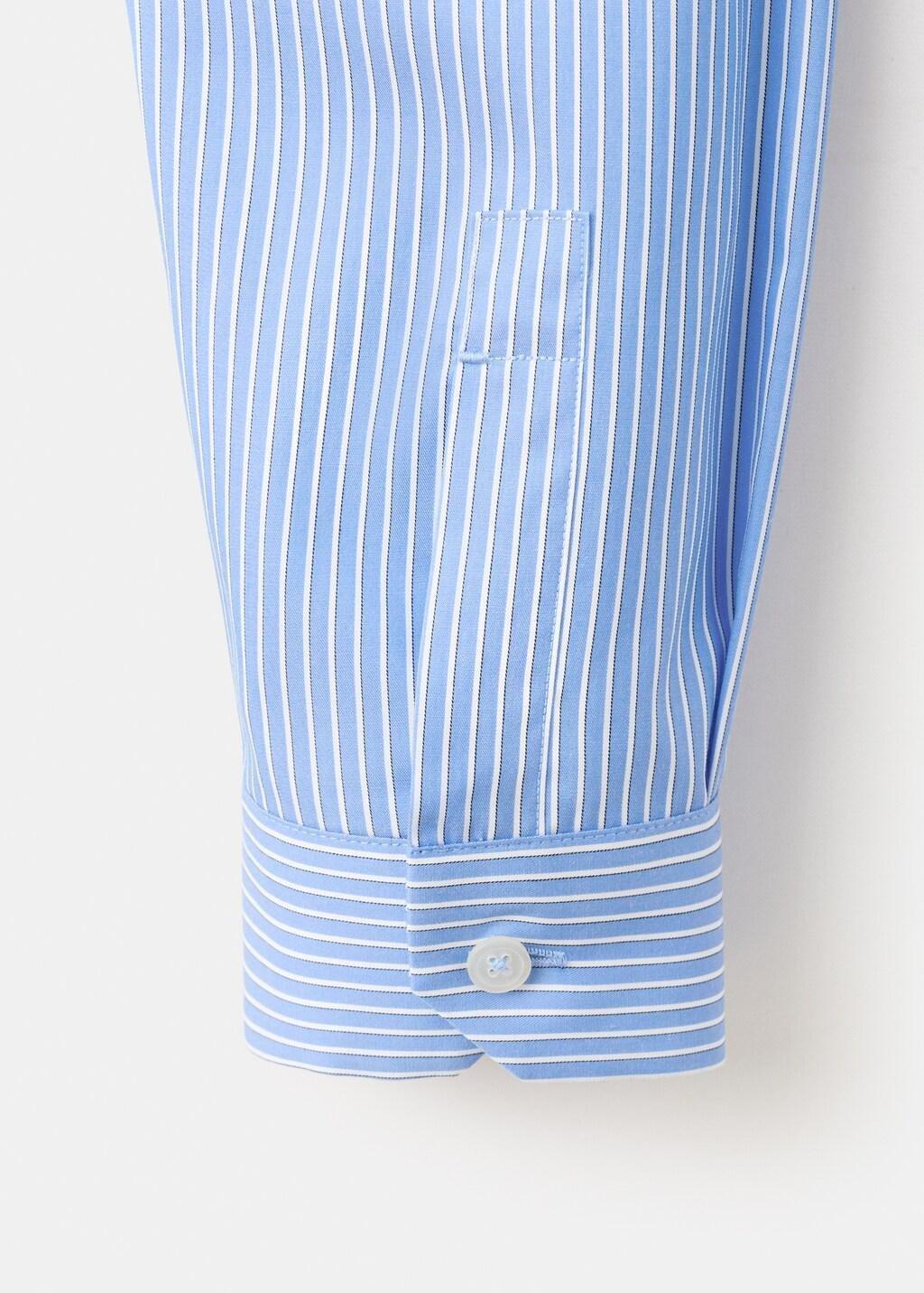 LT-PASTEL BLUE Comfort stretch non-iron cotton stripe shirt, Light-Pastel Blue, large image number 5