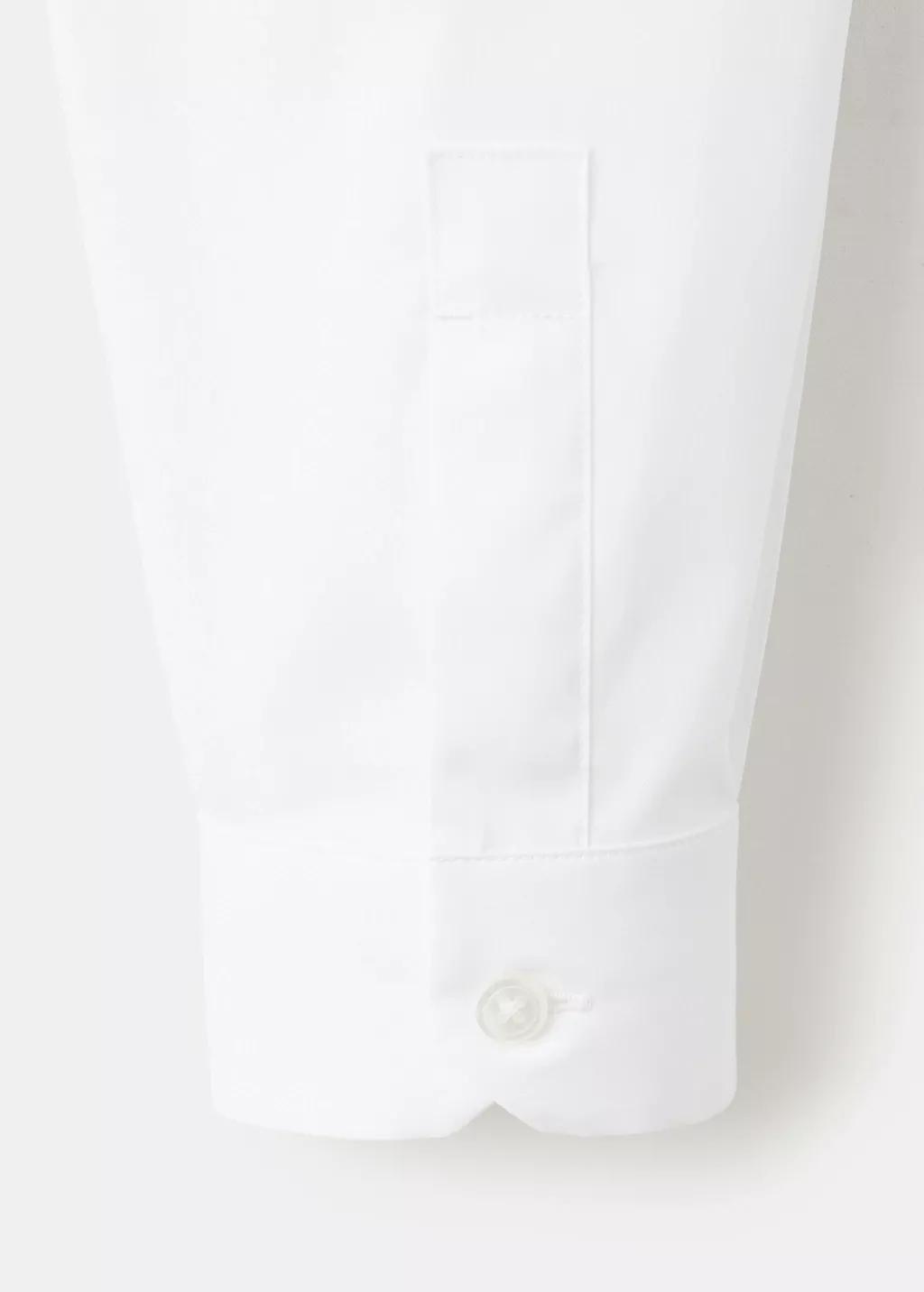 WHITE Comfort stretch non-iron cotton shirt, White, large image number 5