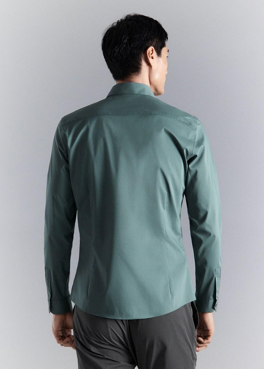 Green Comfort Stretch Non-Iron Shirt, Medium Green, large image number 2