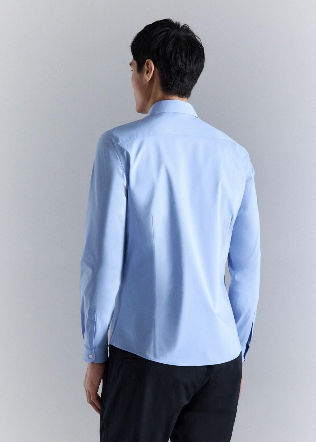 Blue Comfort Stretch Non-Iron Shirt, Light-Pastel Blue, large image number 2