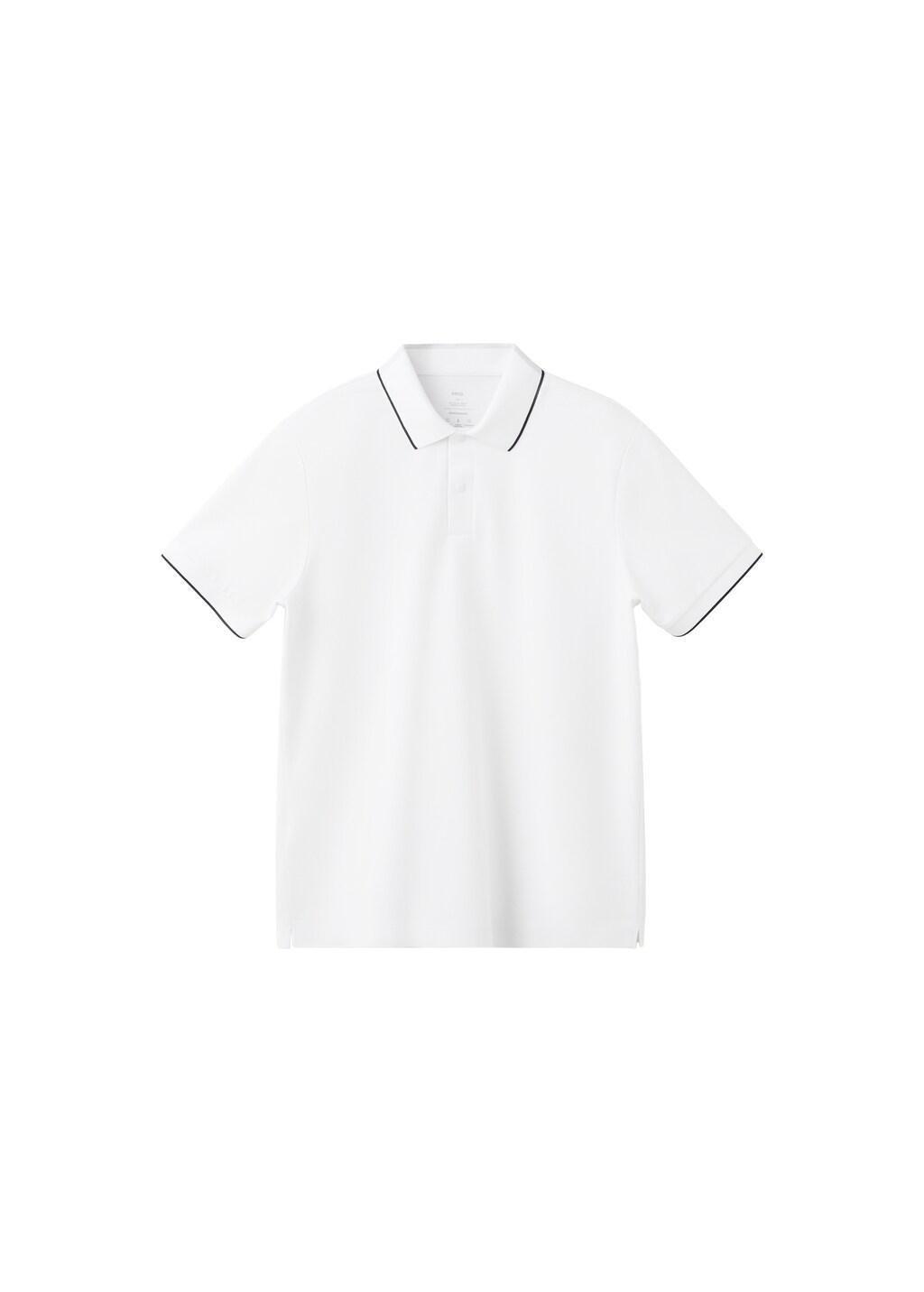 WHITE Comfort stretch piqu&eacute; polo, White, large image number 6
