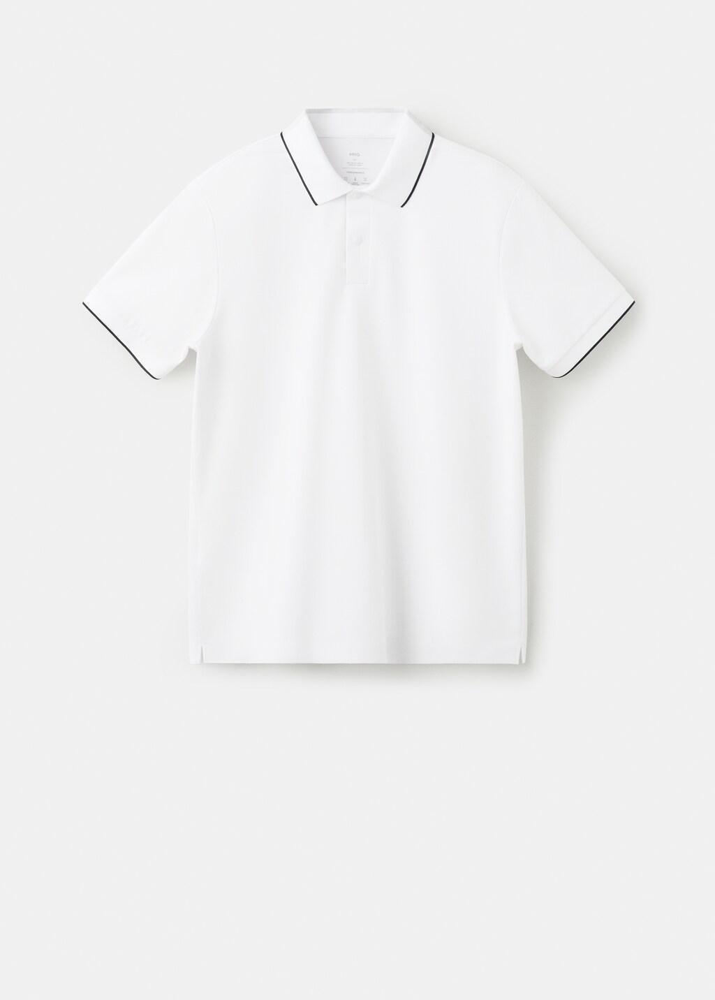 WHITE Comfort stretch piqu&eacute; polo, White, large image number 7