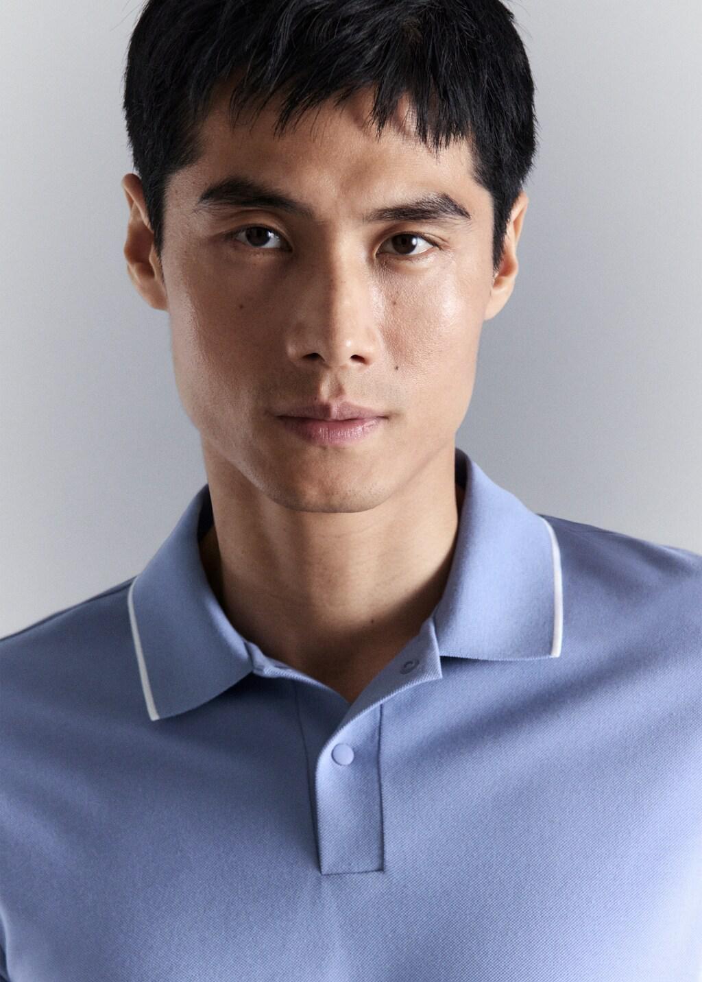 LT-PASTEL BLUE Comfort stretch piqu&eacute; polo, Light-Pastel Blue, large image number 4