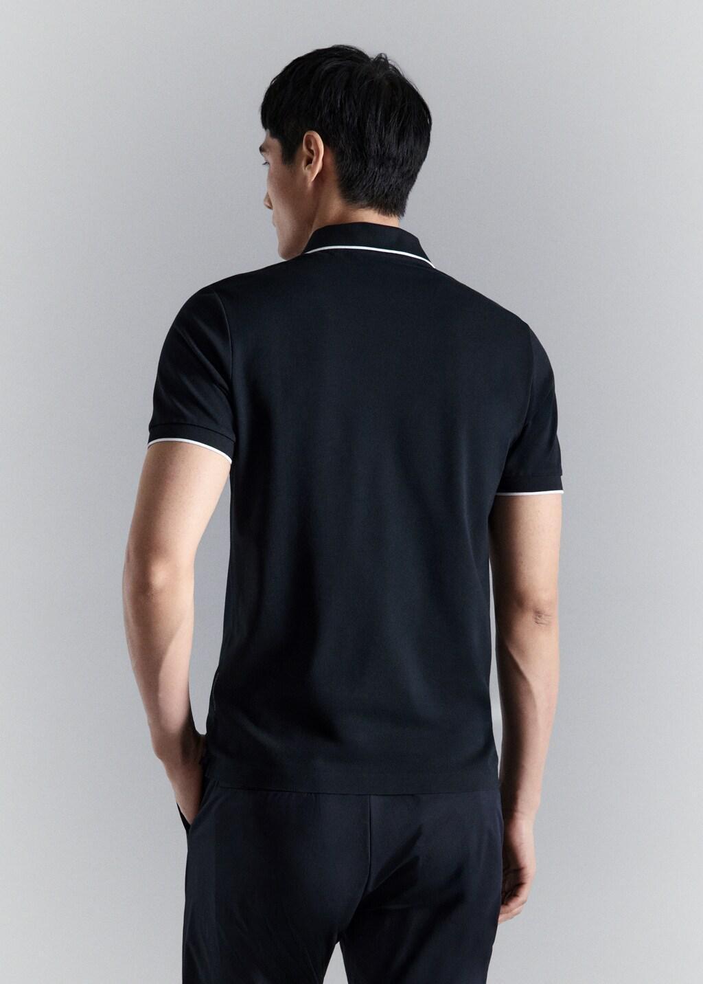 NAVY Comfort stretch piqu&eacute; polo, Navy, large image number 2