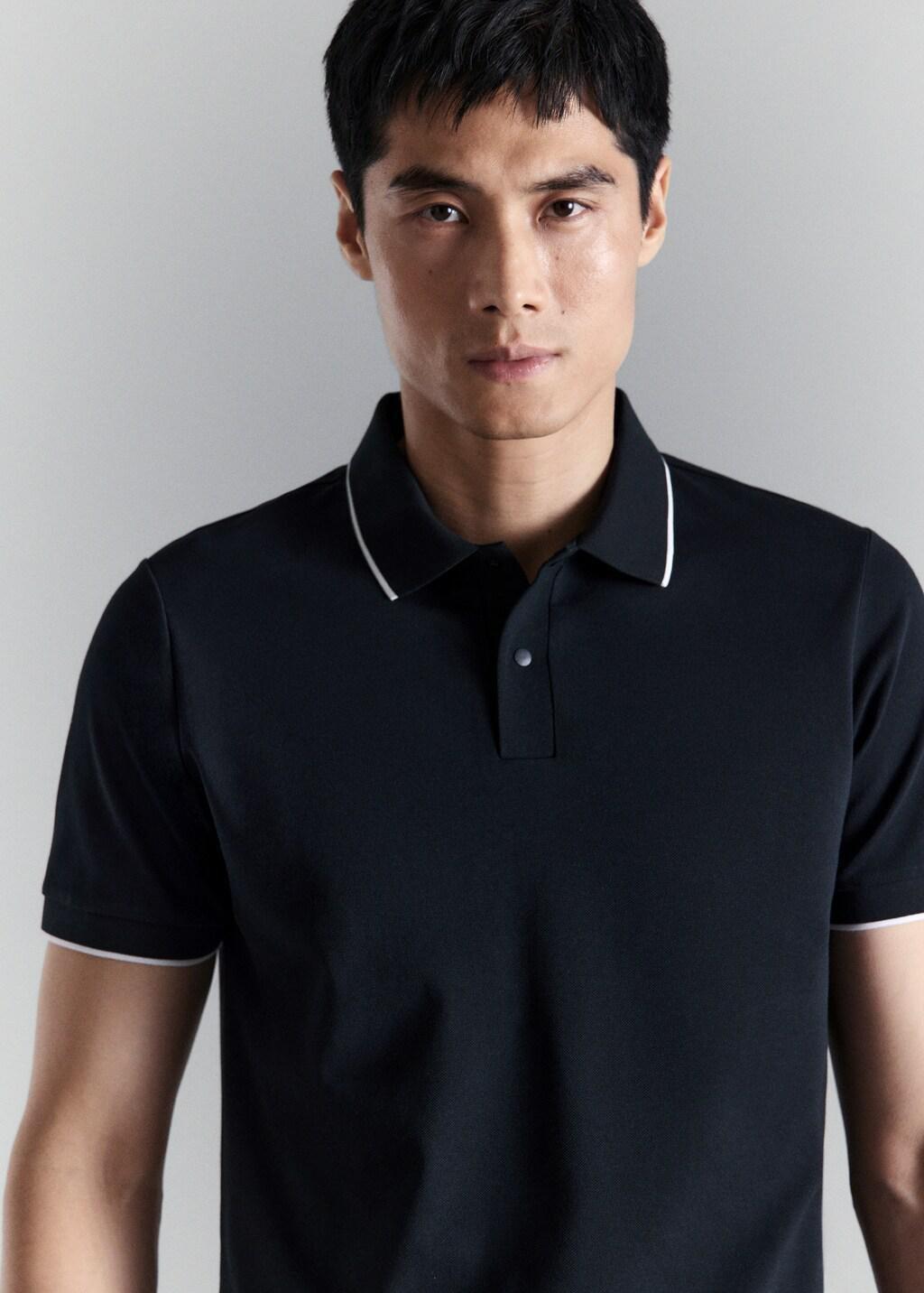 NAVY Comfort stretch Coolmax &reg; piqu&eacute; polo, Navy, large image number 4