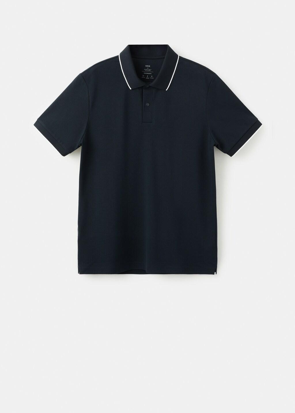 NAVY Comfort stretch piqu&eacute; polo, Navy, large image number 7