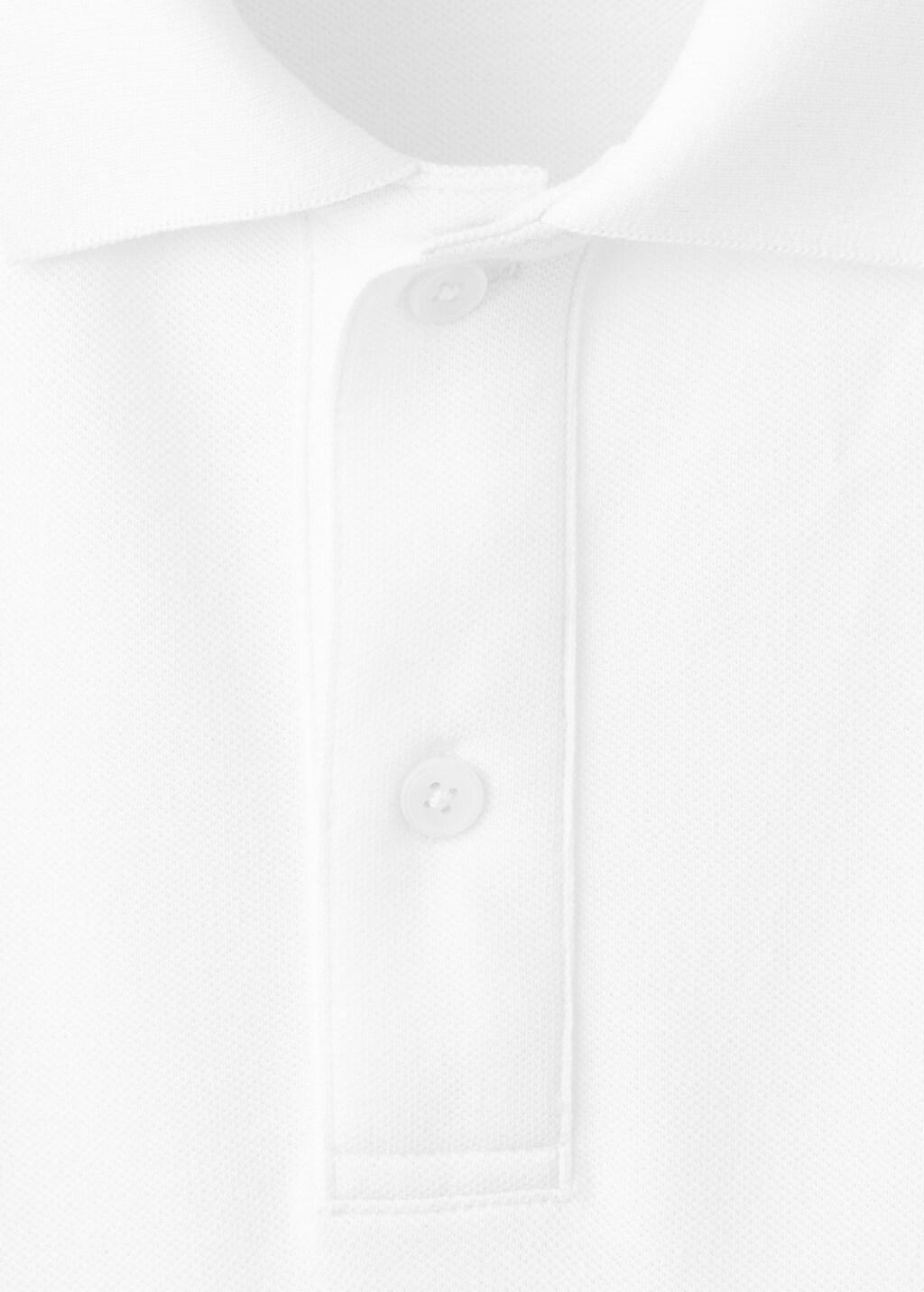 White Regular-Fit Cotton Piqu&eacute; Polo Shirt, White, large image number 1