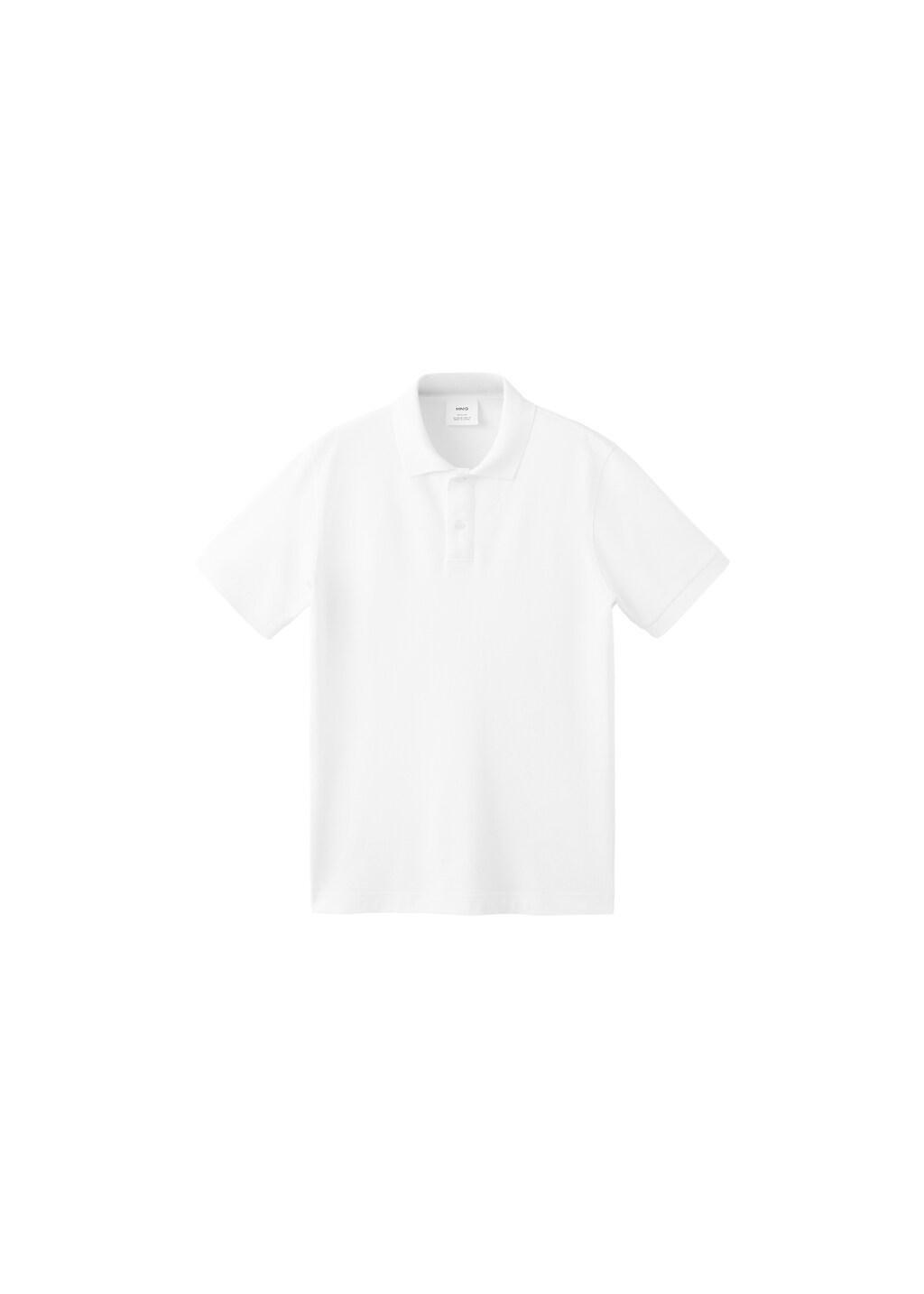 White Regular-Fit Cotton Piqu&eacute; Polo Shirt, White, large image number 6