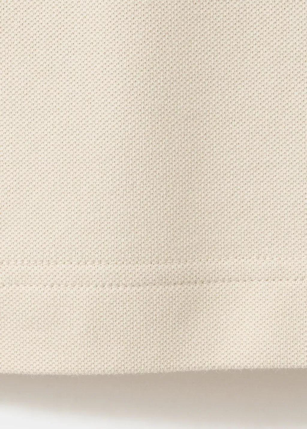 Cream Regular-Fit Cotton Piqu&eacute; Polo Shirt, Light Pastel Brown, large image number 5