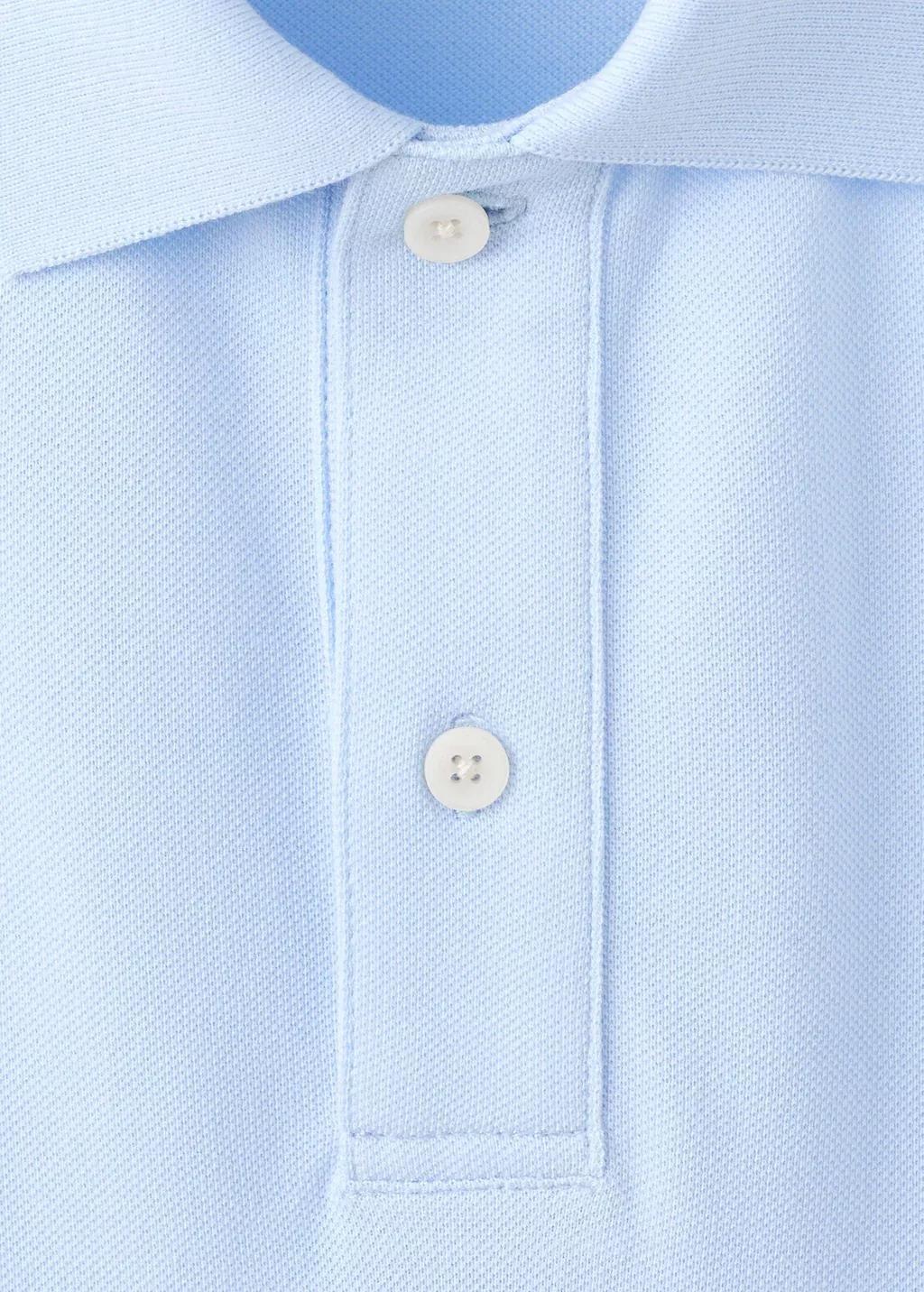 Blue Regular-Fit Cotton Piqu&eacute; Polo Shirt, Light-Pastel Blue, large image number 1