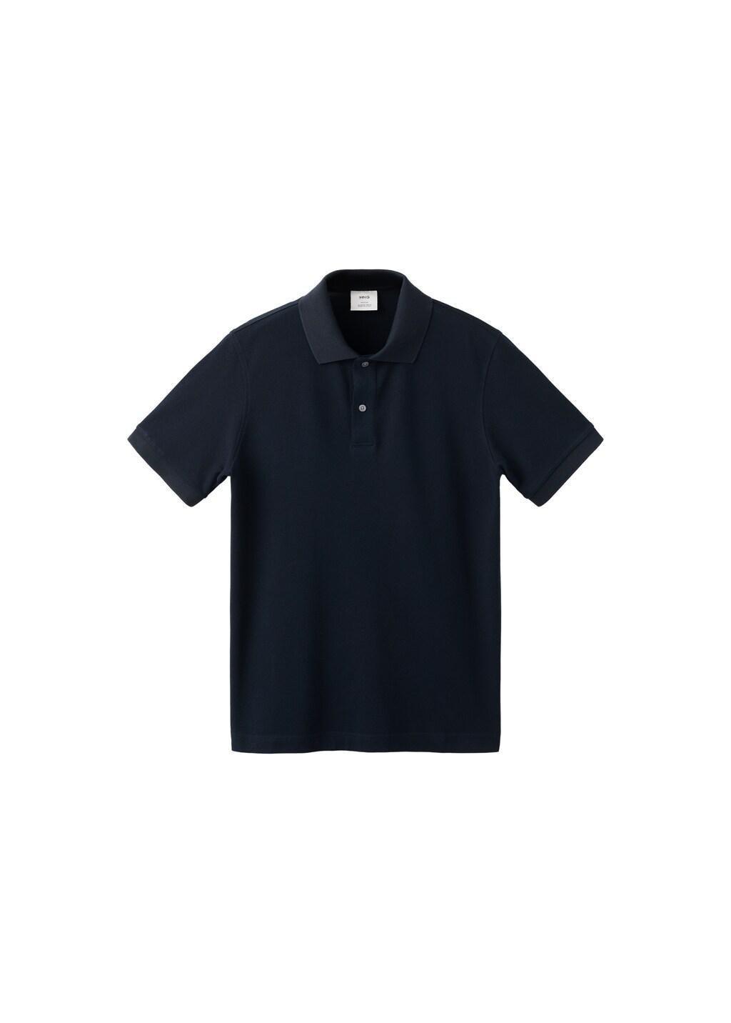 Navy Regular-Fit Cotton Pique Polo Shirt, Navy, large image number 6
