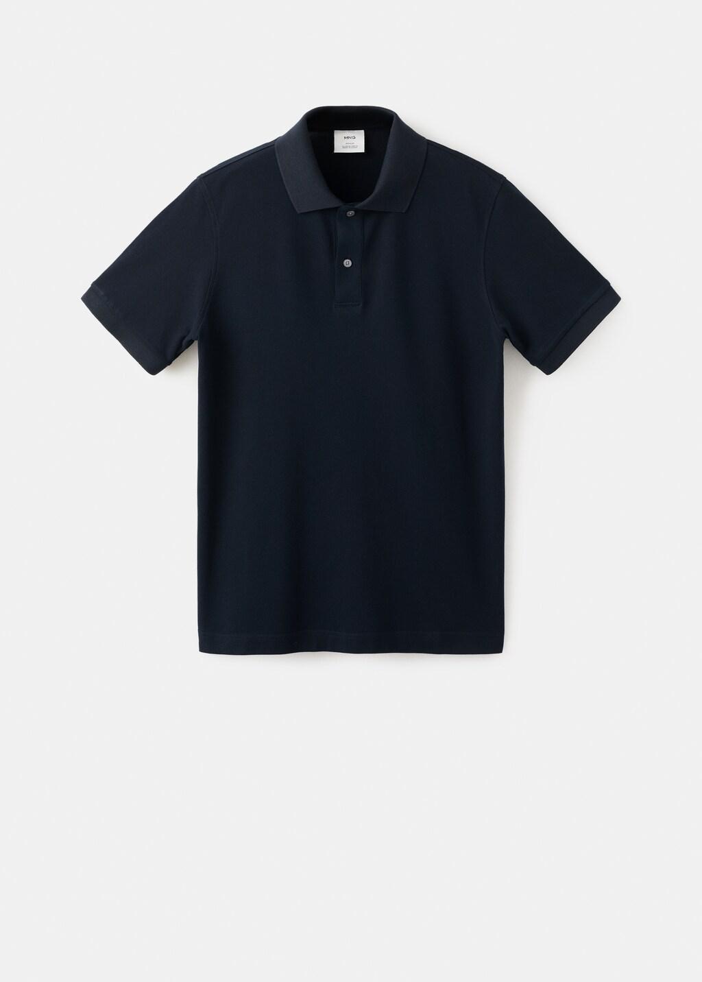Navy Regular-Fit Cotton Pique Polo Shirt, Navy, large image number 7