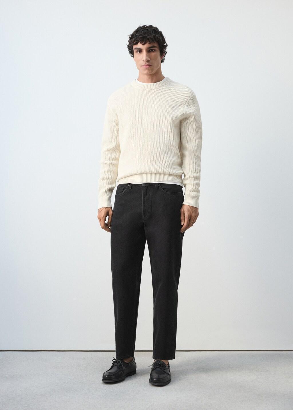 Black Sammy Cropped Carrot-Fit Jeans, Open Grey, large image number 0