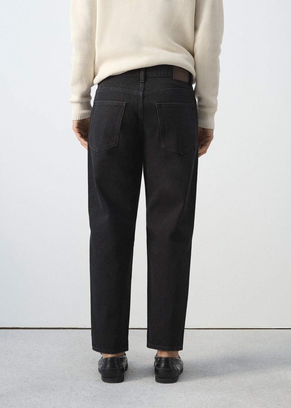 Black Sammy Cropped Carrot-Fit Jeans, Open Grey, large image number 2