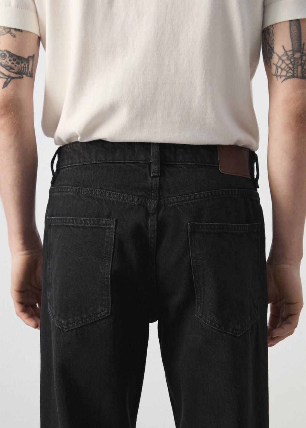 Black Sammy Cropped Carrot-Fit Jeans, Open Grey, large image number 6