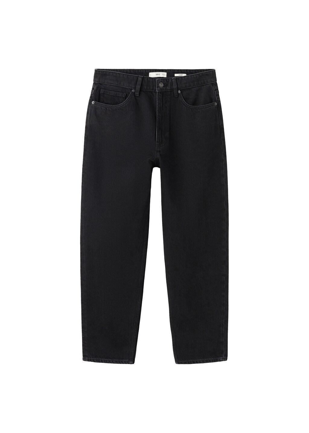 Black Sammy Cropped Carrot-Fit Jeans, Open Grey, large image number 7