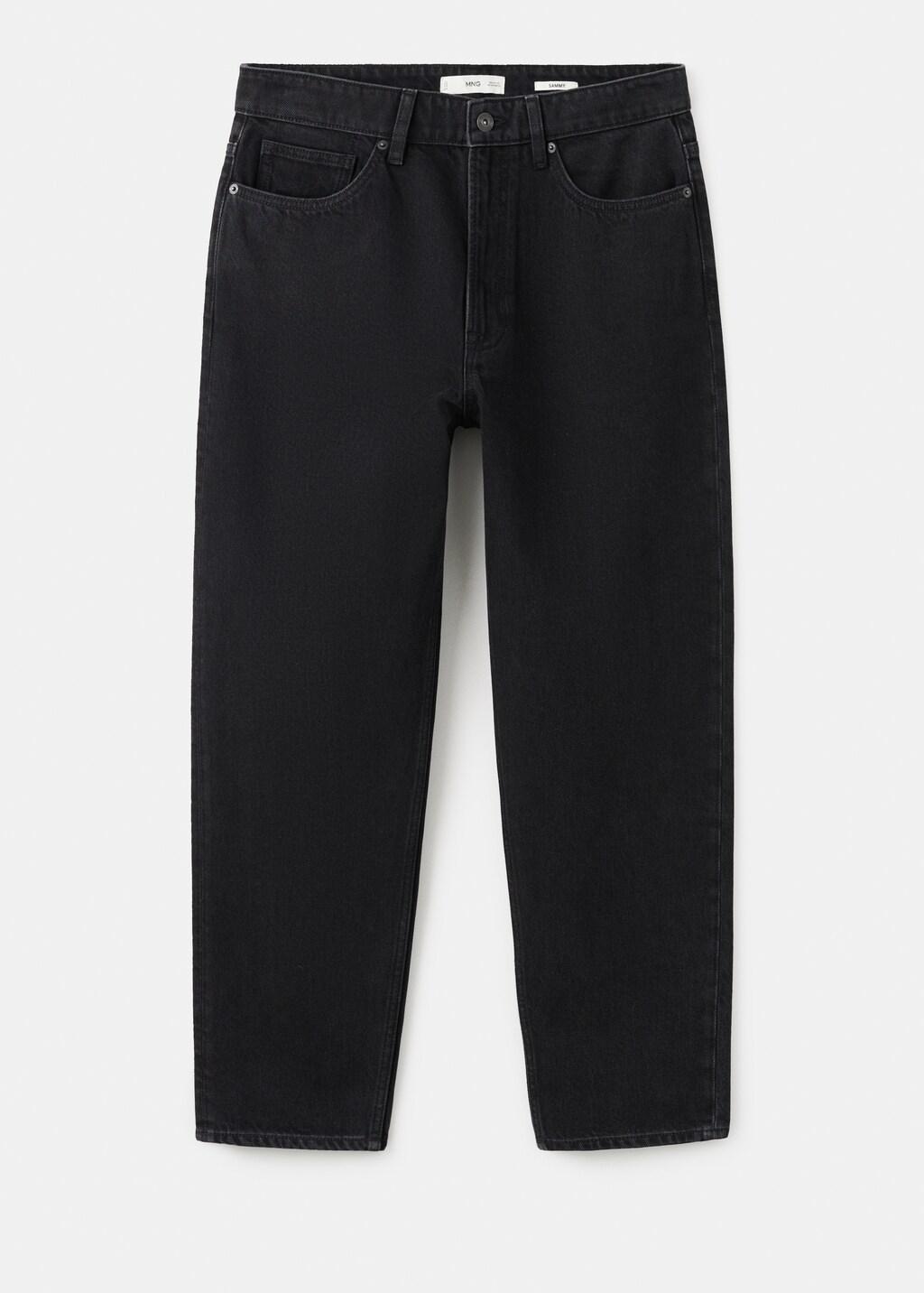 Black Sammy Cropped Carrot-Fit Jeans, Open Grey, large image number 8