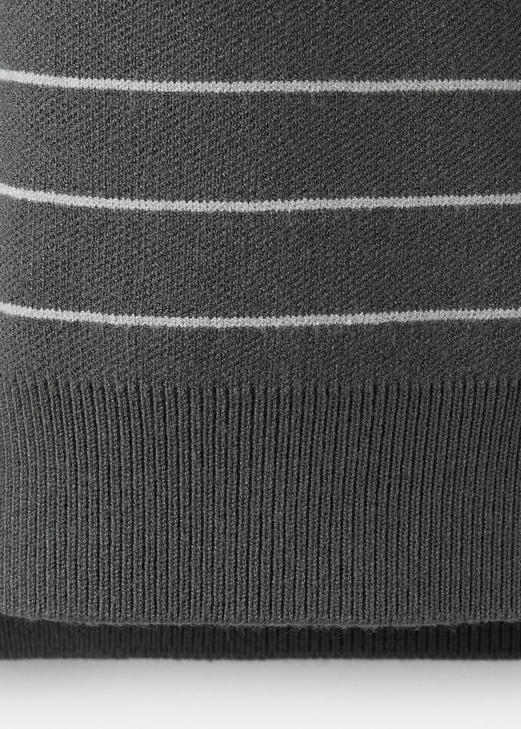 Grey Comfort Stretch Striped Jersey, Dark Grey, large image number 5