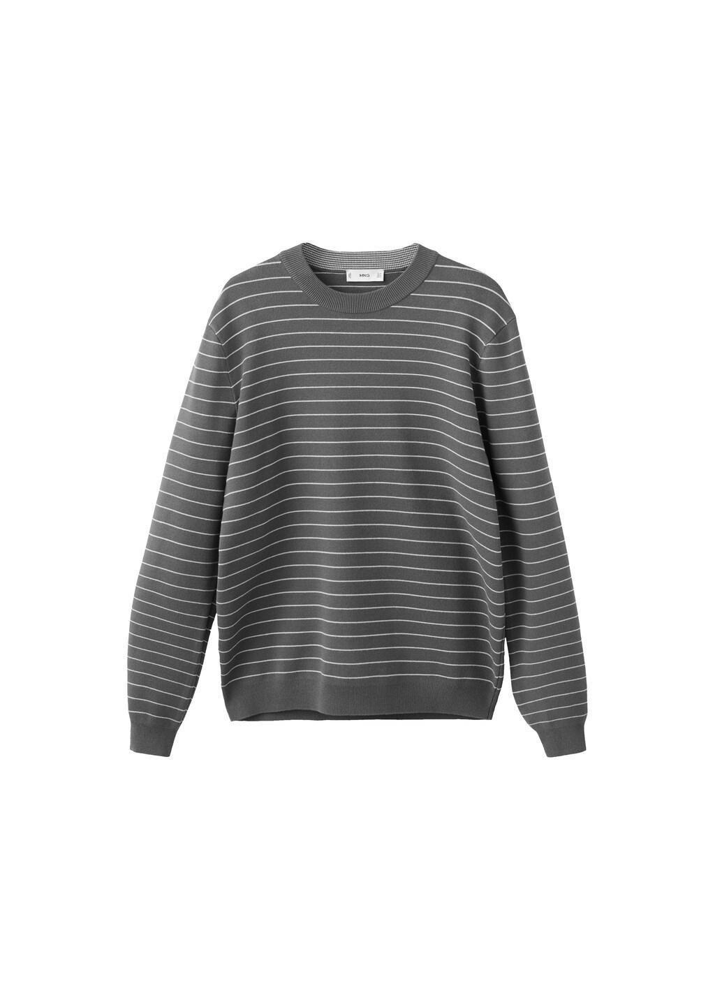 Grey Comfort Stretch Striped Jersey, Dark Grey, large image number 6