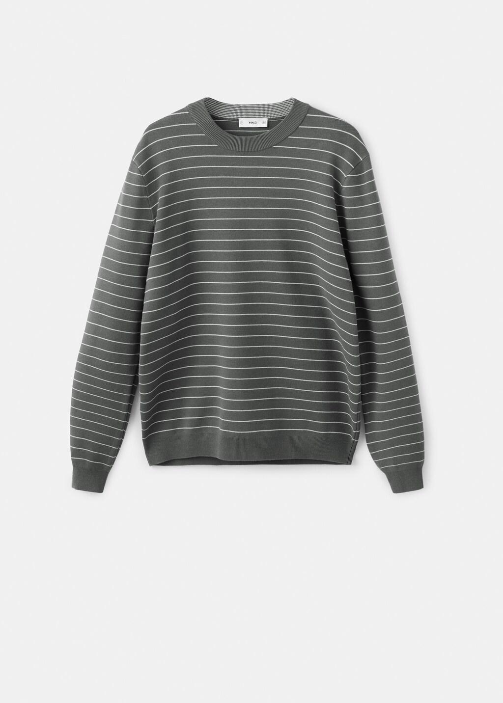 Grey Comfort Stretch Striped Jersey, Dark Grey, large image number 7