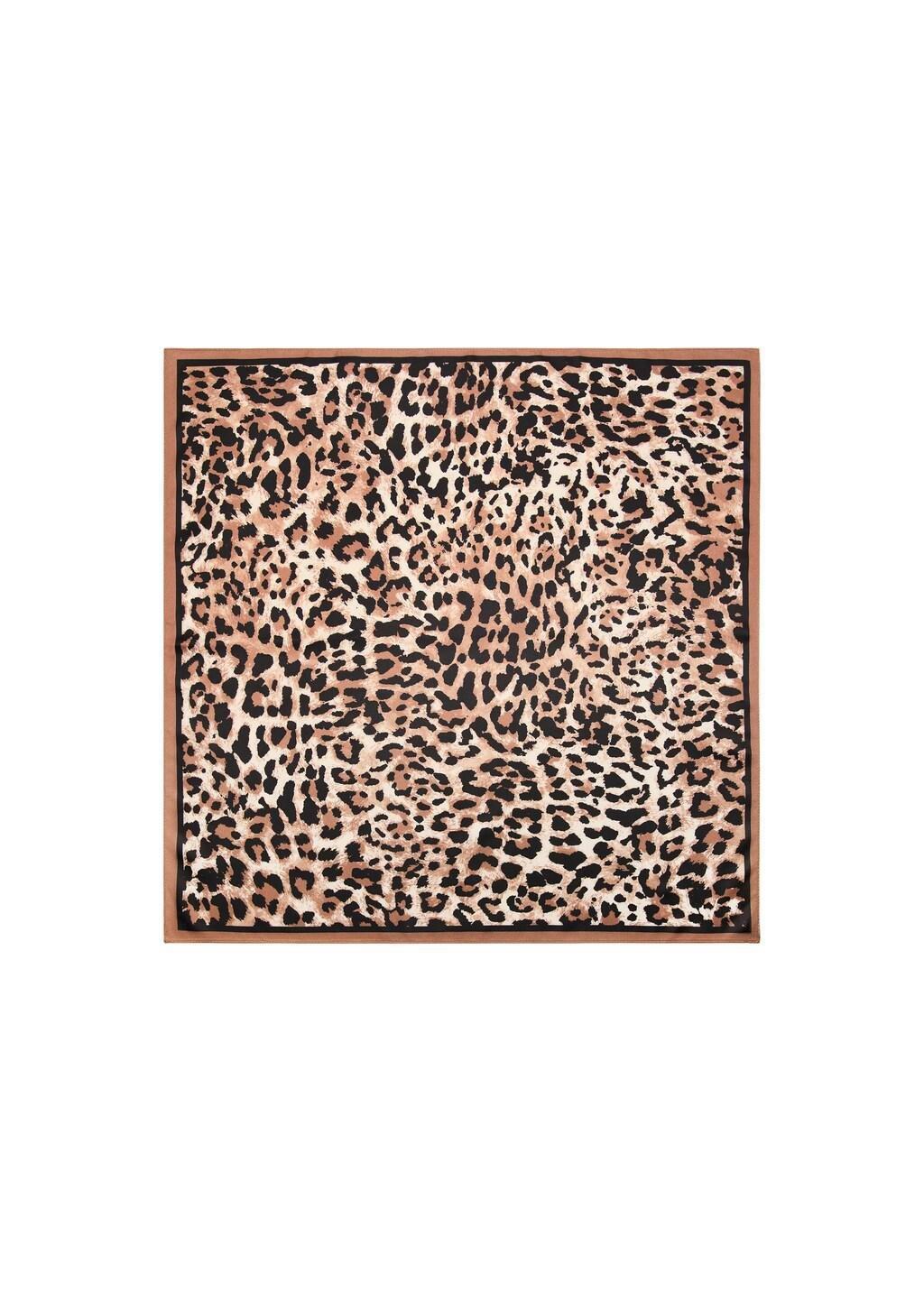 Brown Animal Print Scarf, 0201_30, large image number 2