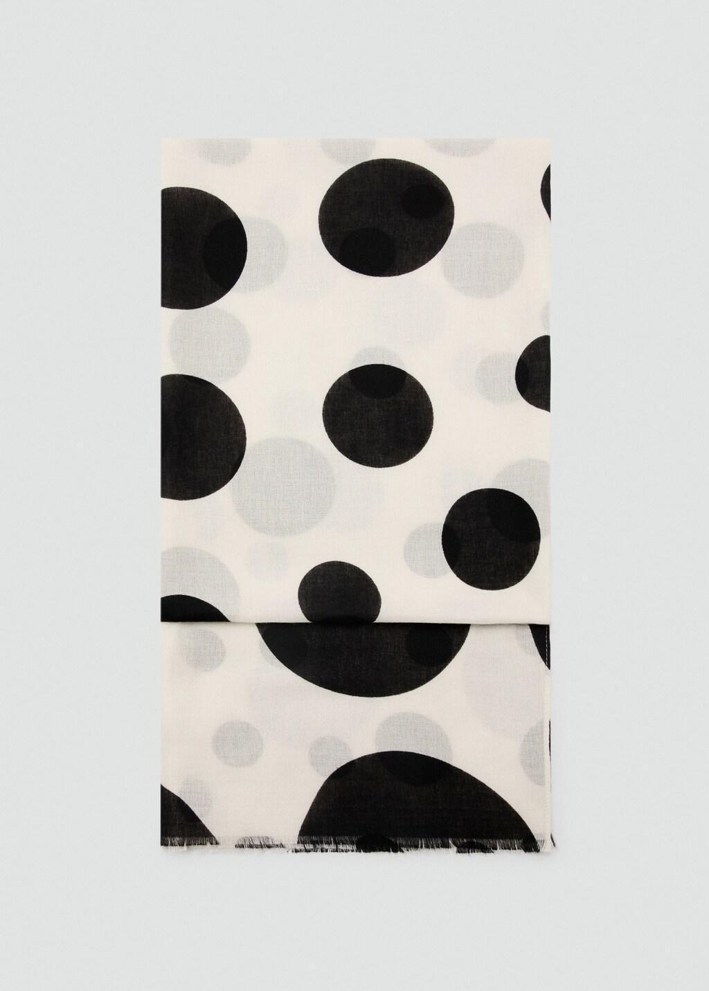 Beige Spots Print Scarf, 0201_05, large image number 2
