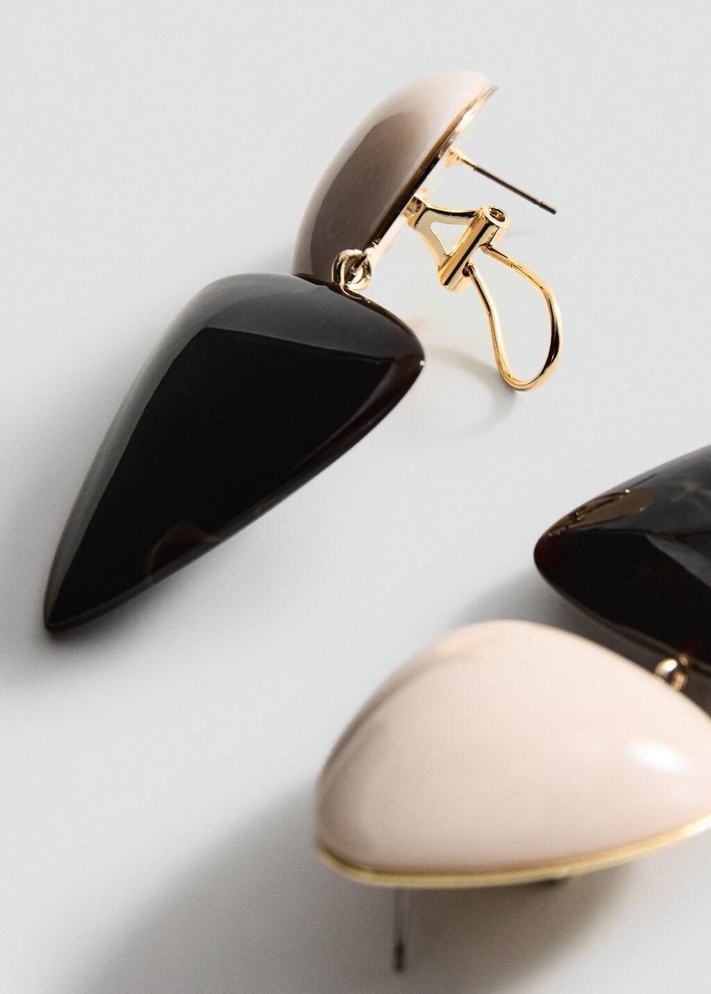 Gold Resin Pendant Earrings, 0201_OR, large image number 1