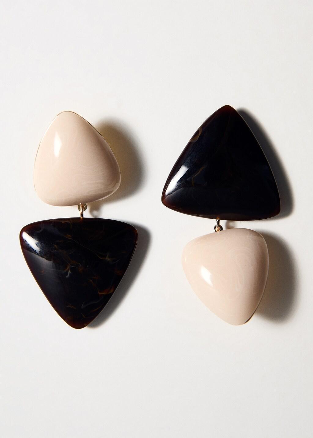 Gold Resin Pendant Earrings, 0201_OR, large image number 2