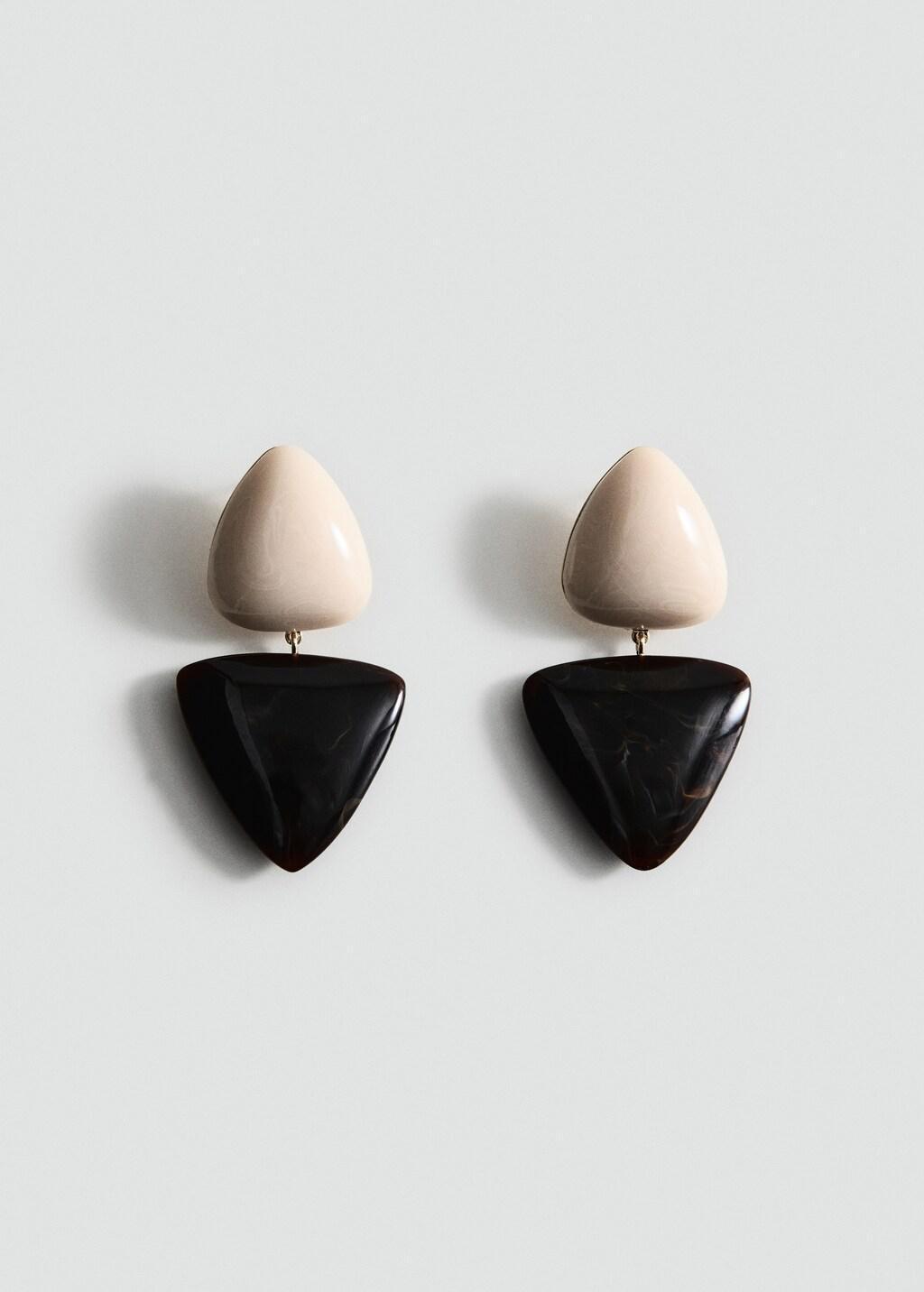 Gold Resin Pendant Earrings, 0201_OR, large image number 4