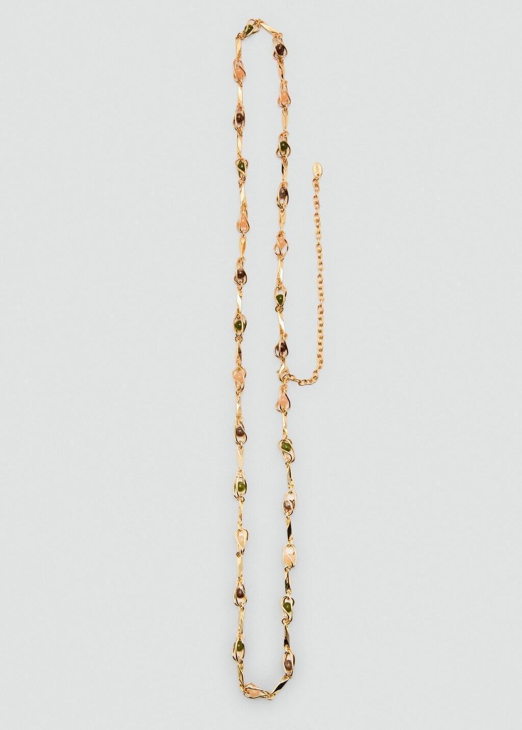 Gold Beaded Chain Belt, Gold, large image number 2