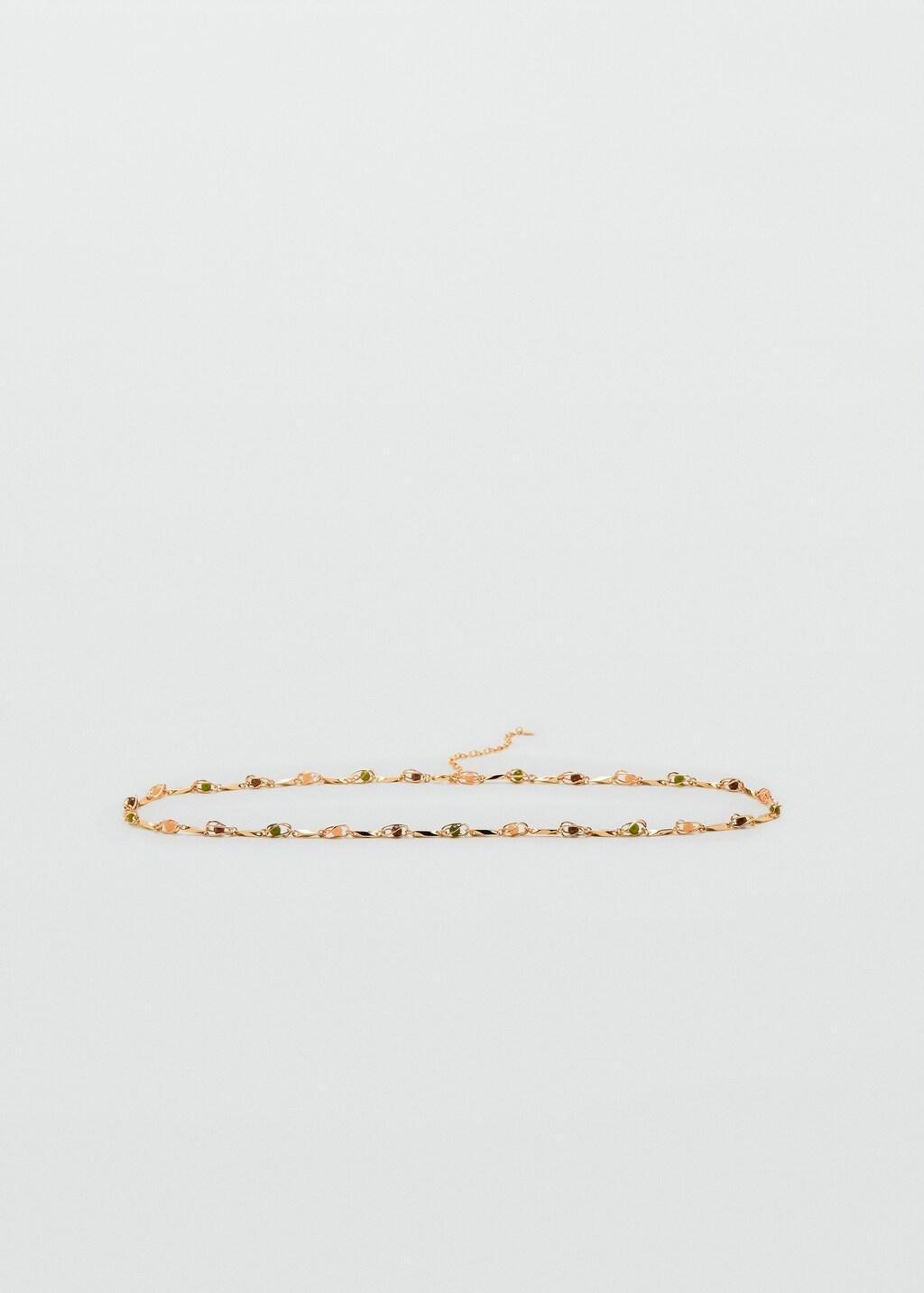 Gold Beaded Chain Belt, Gold, large image number 4