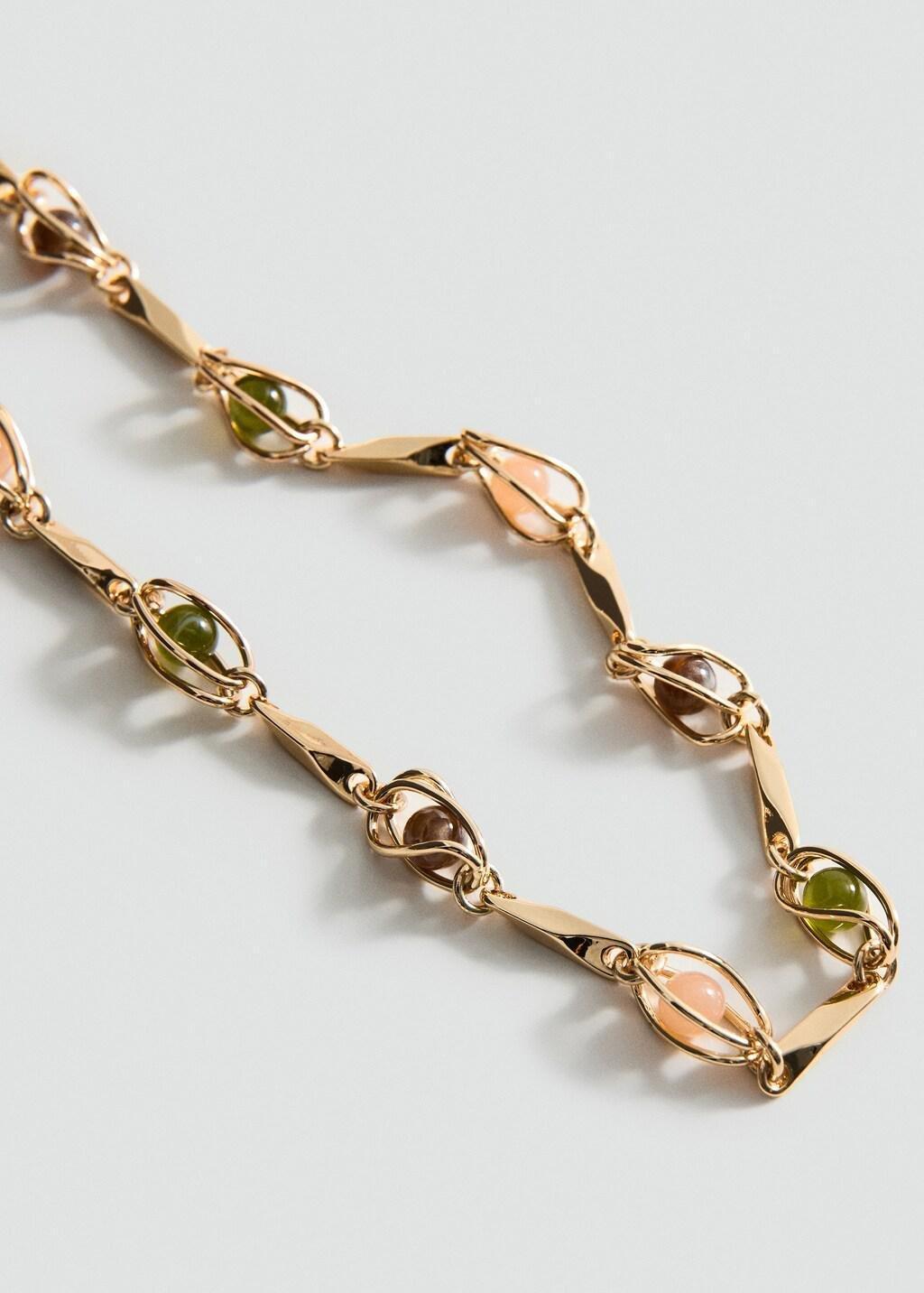 Gold Combined Beads Necklace, Gold, large image number 0