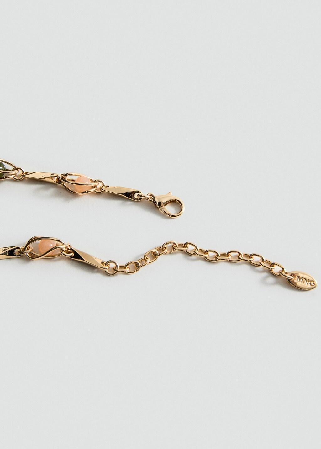 Gold Combined Beads Necklace, Gold, large image number 1