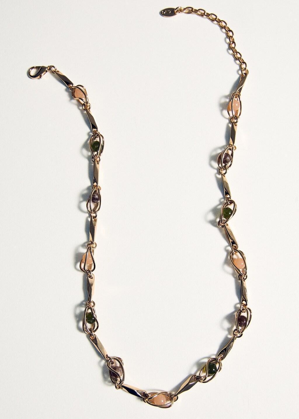Gold Combined Beads Necklace, Gold, large image number 2