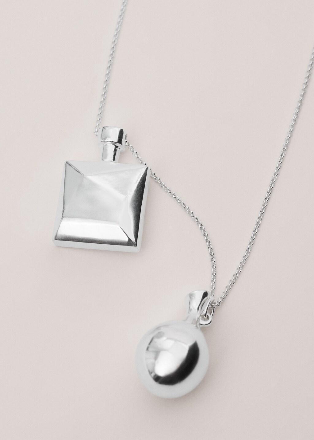 Silver Collar With Combined Geometric Adornments, Silver, medium