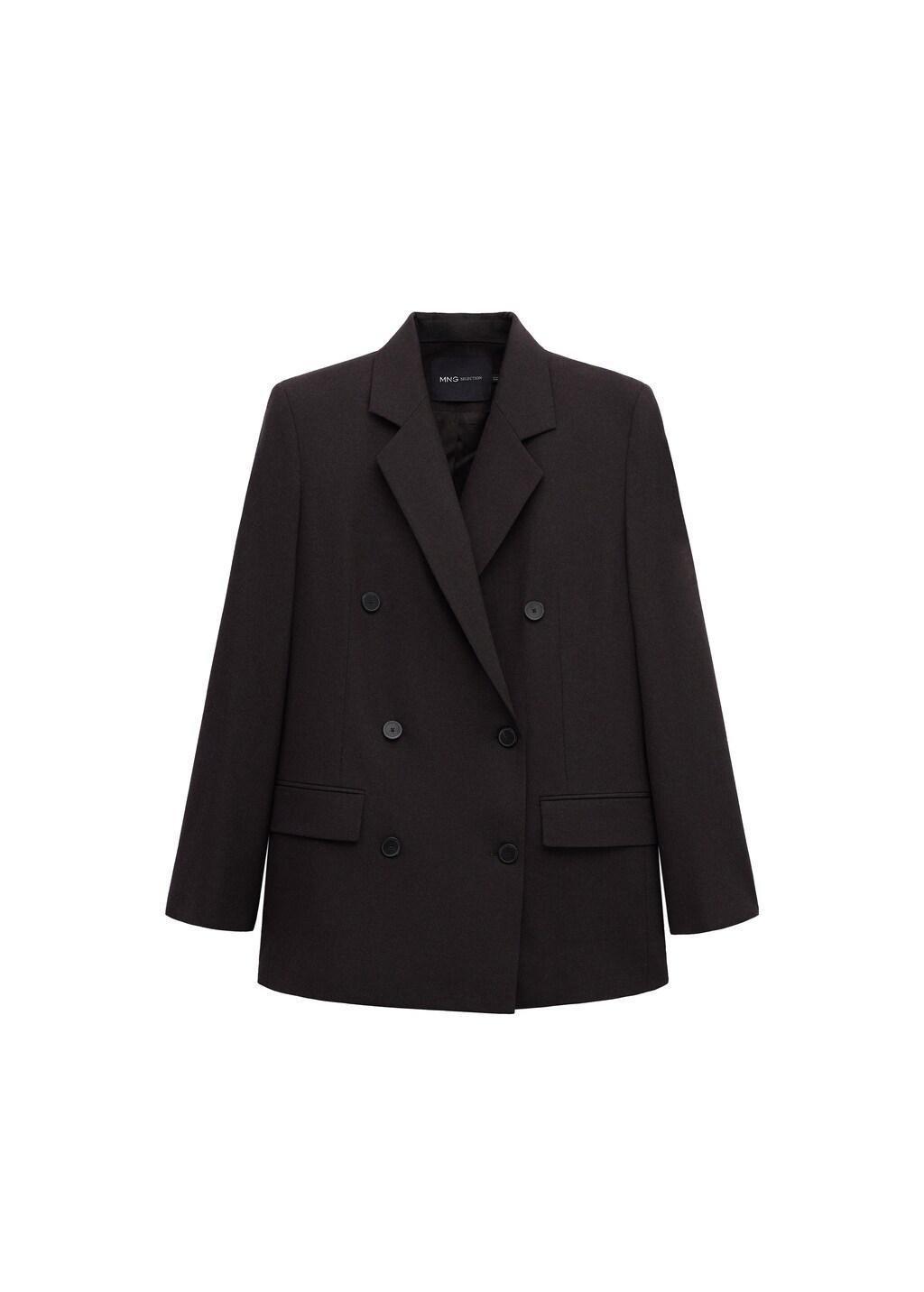 DARK PURPLE Double-breasted wool suit jacket, Dark Purple, large image number 6