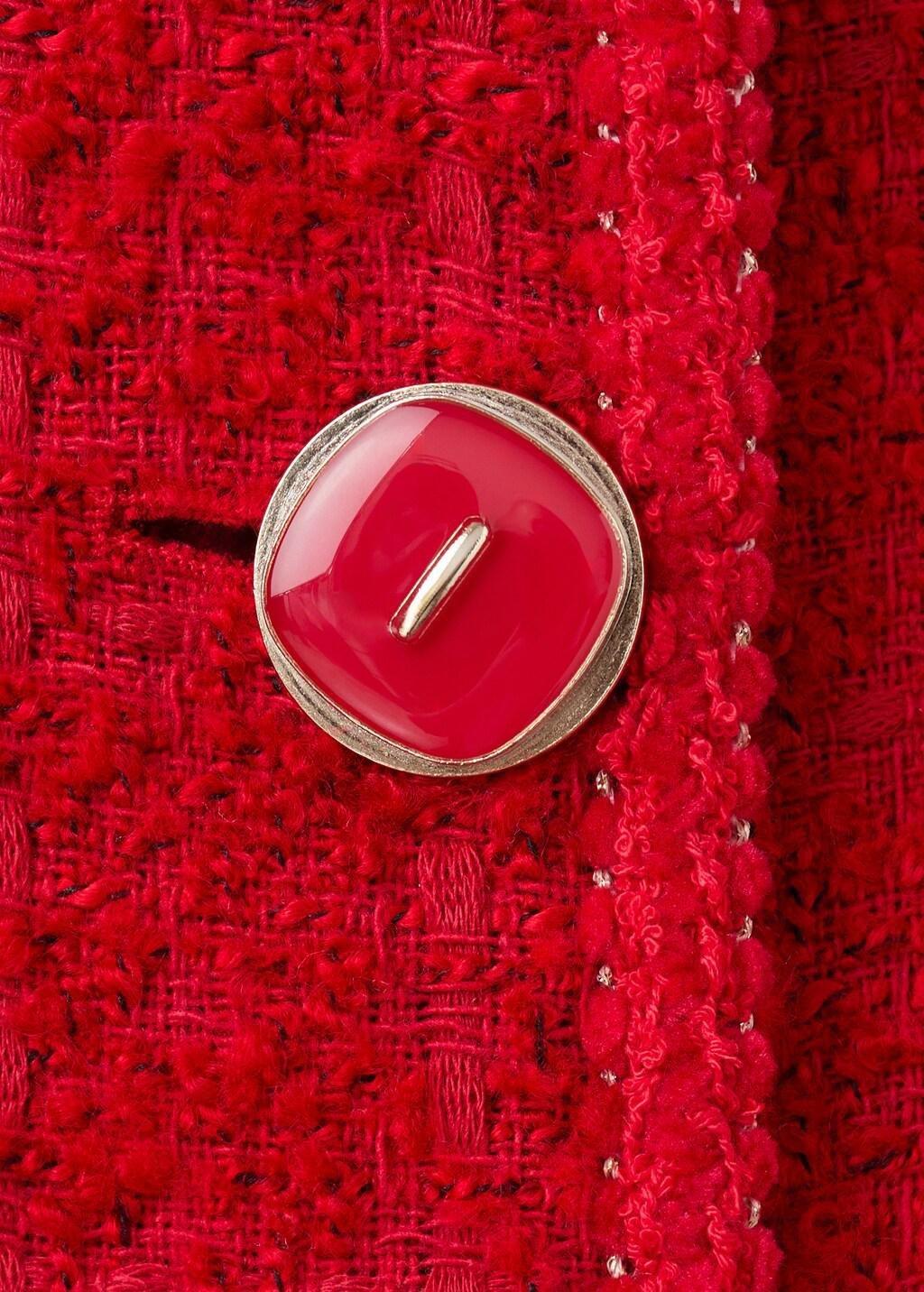 Red Tweed Jacket With Jewel Buttons, Red, large image number 1