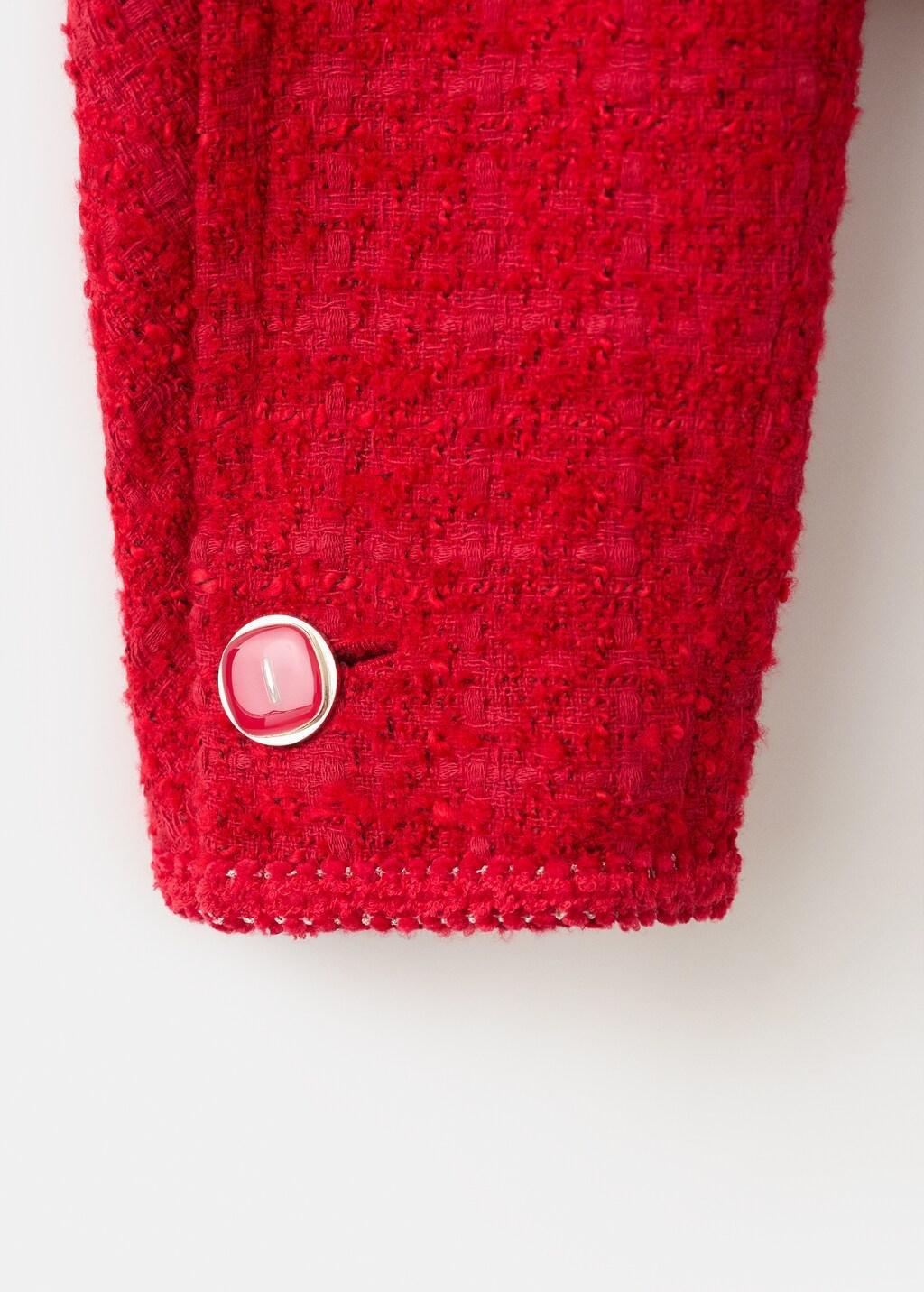 Red Tweed Jacket With Jewel Buttons, Red, large image number 5