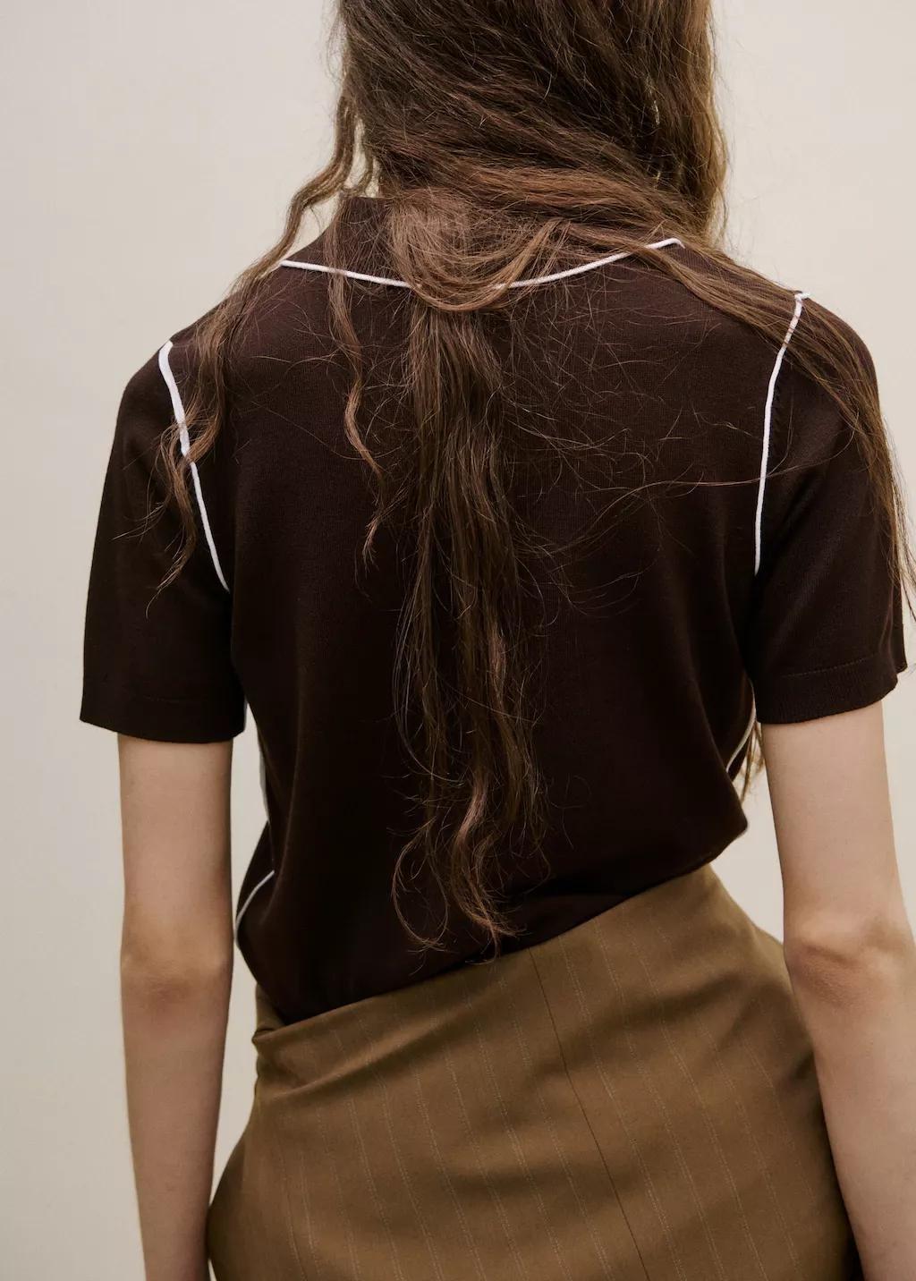 Brown Contrasting Stripes Sweater, 0201_32, large image number 2